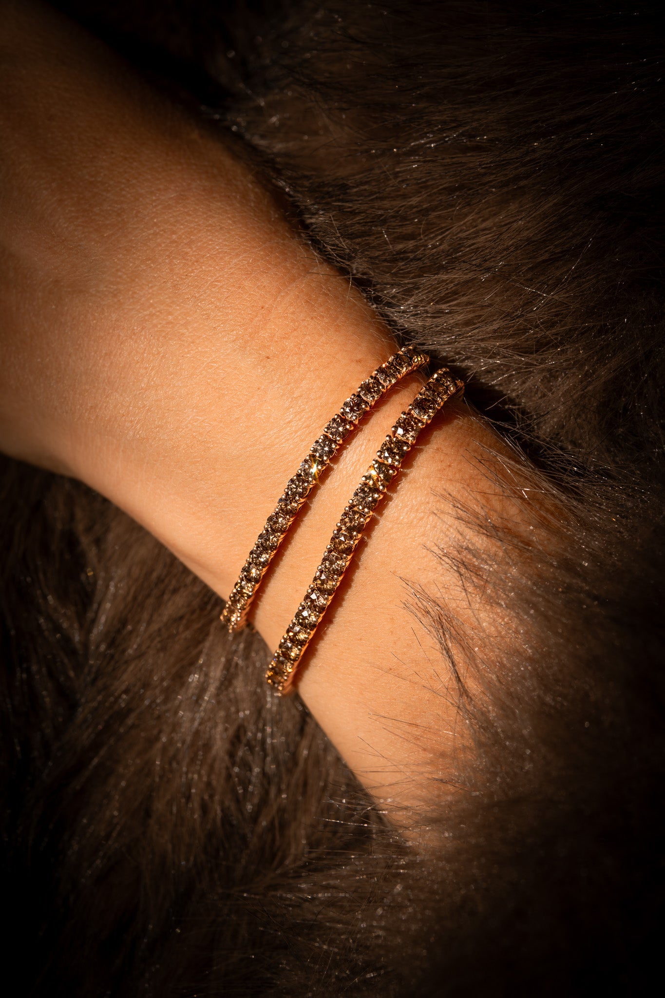Luxury Tennis Bracelet - Brown Diamonds