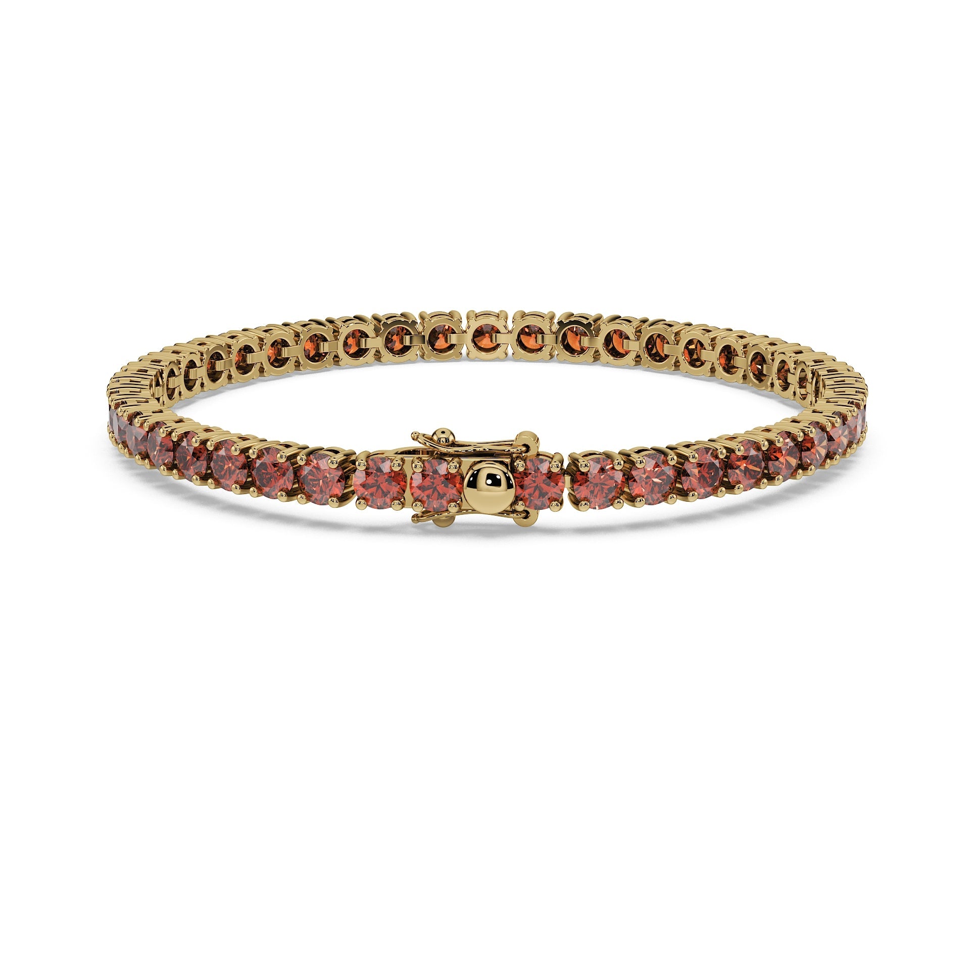 Luxury Tennis Bracelet - Cherry Cognac Diamonds