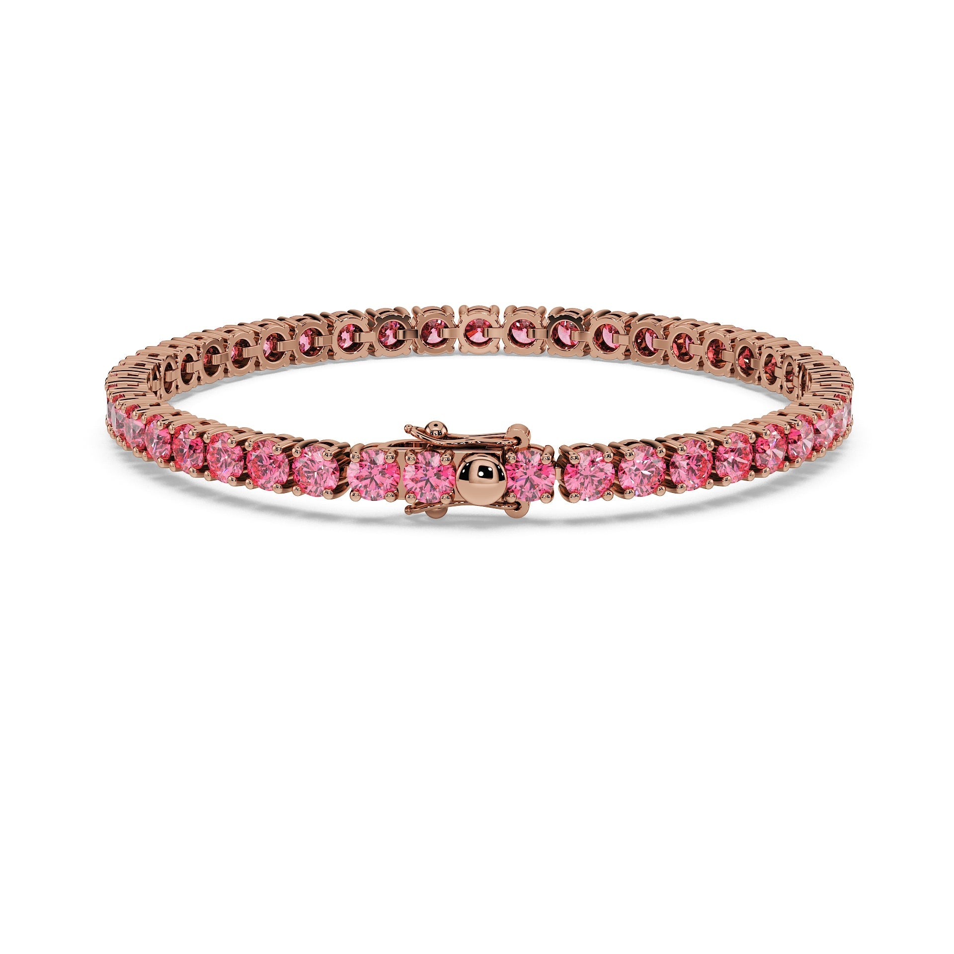 Luxury Tennis Bracelet - Vivid Pink Diamonds