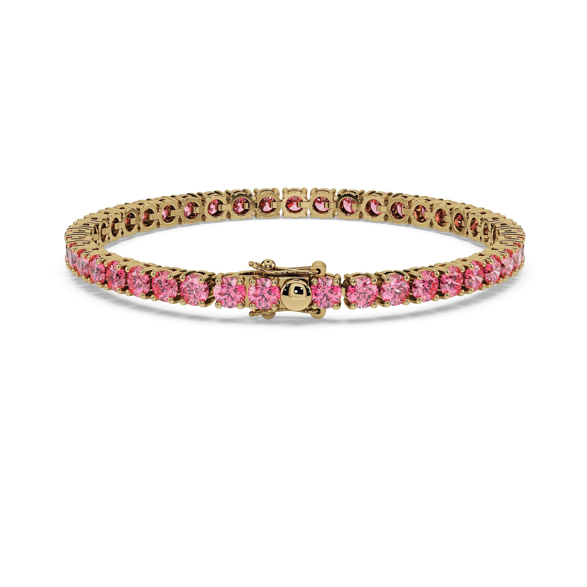 Luxury Tennis Bracelet - Vivid Pink Diamonds