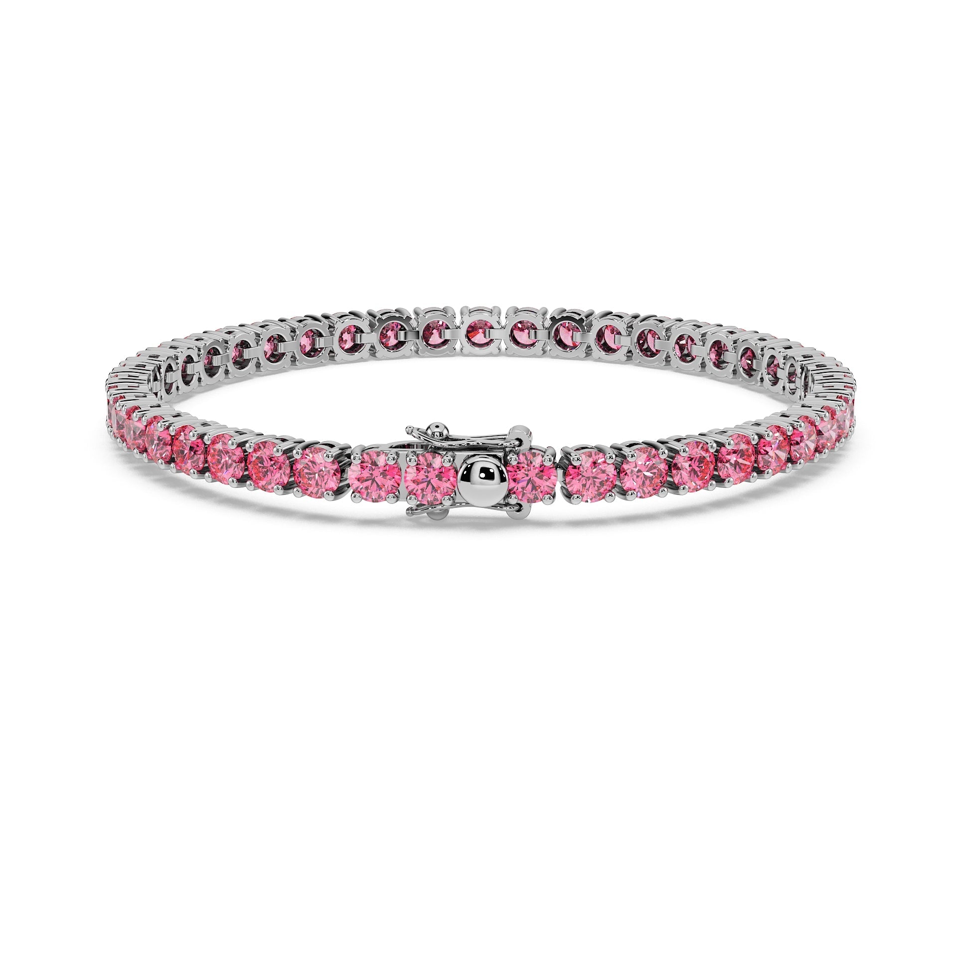Luxury Tennis Bracelet - Vivid Pink Diamonds