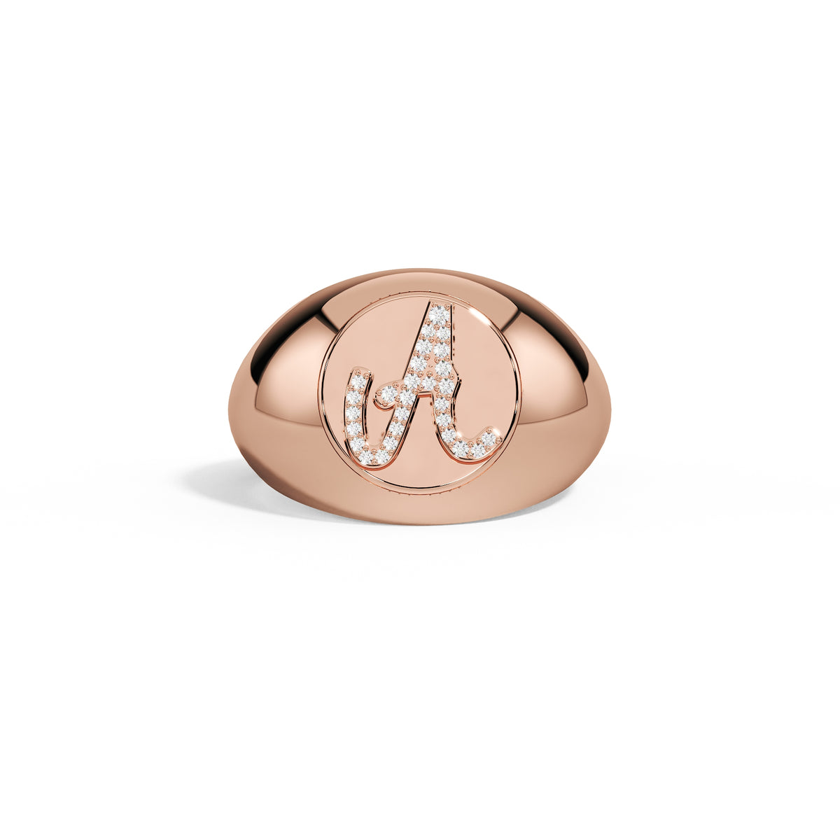 Siegelring mit Initial und Diamanten