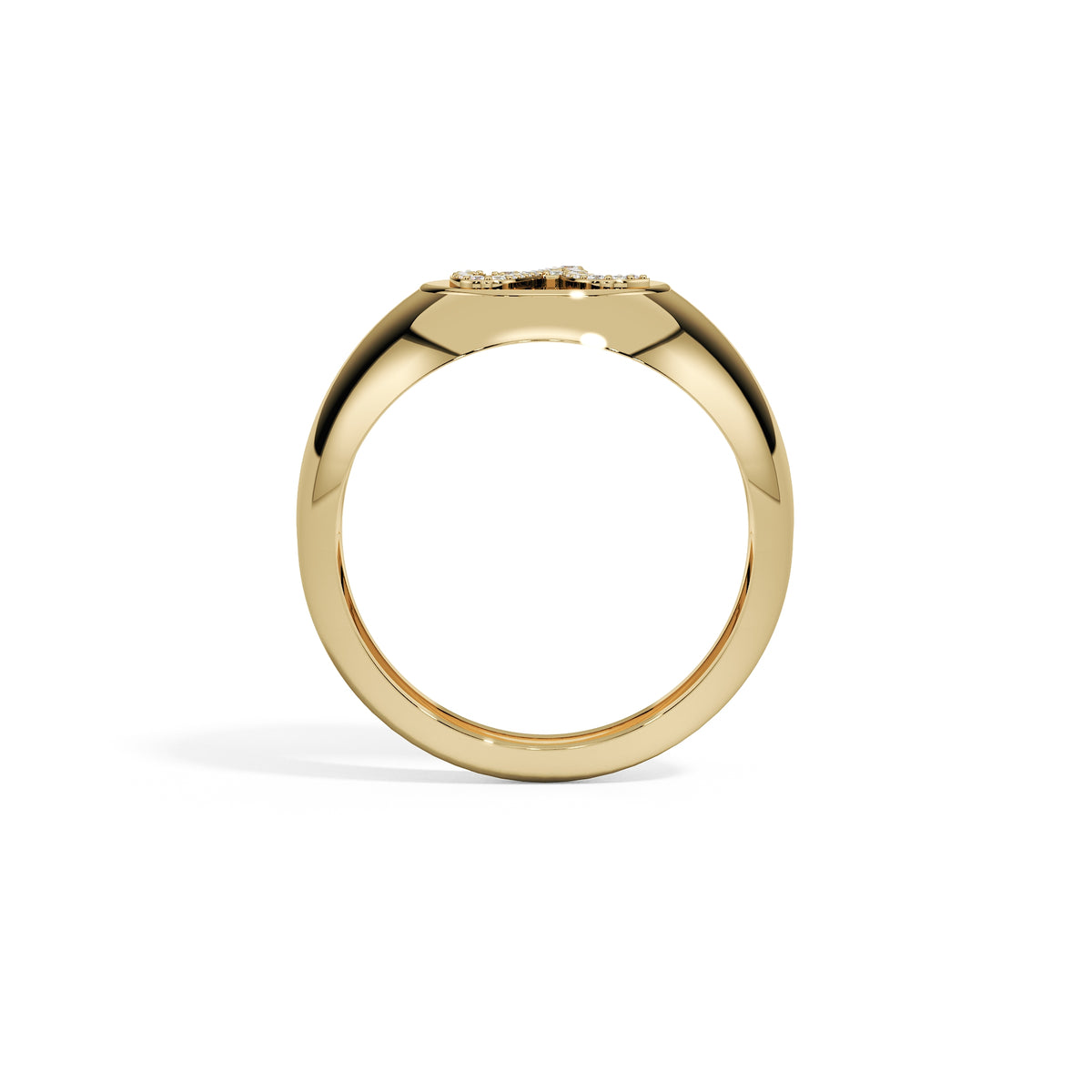Siegelring mit Initial und Diamanten
