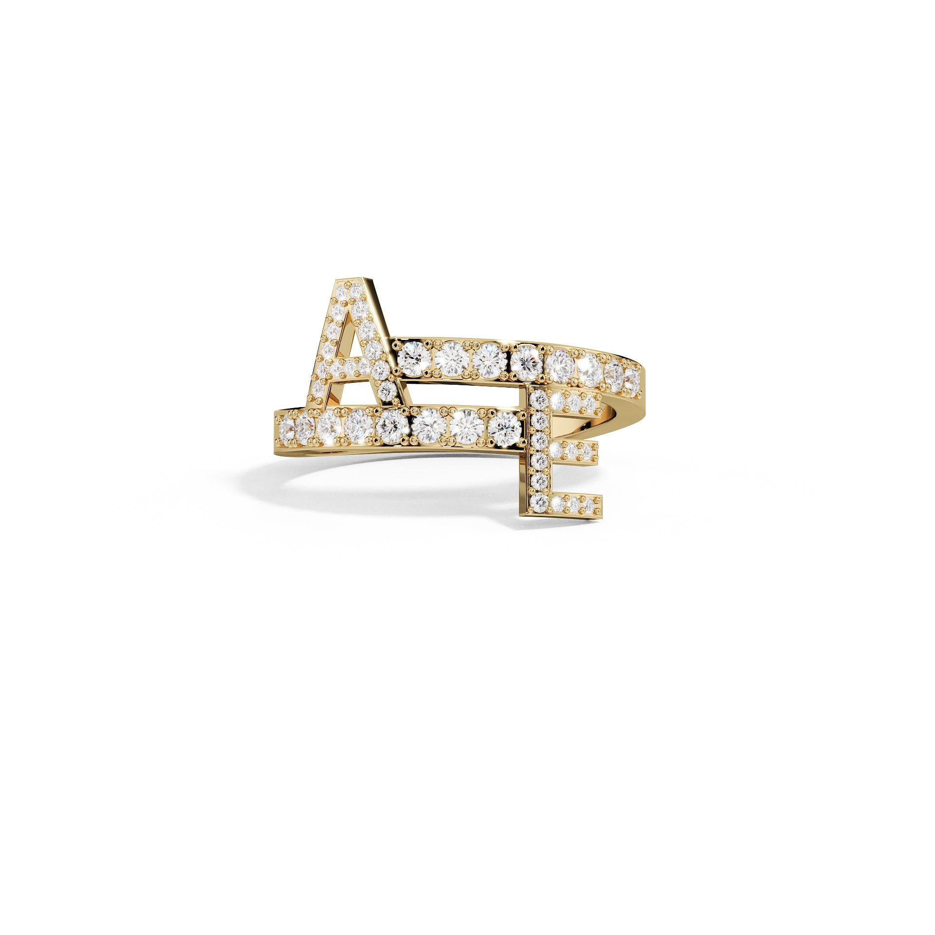Double Initial Diamond Ring