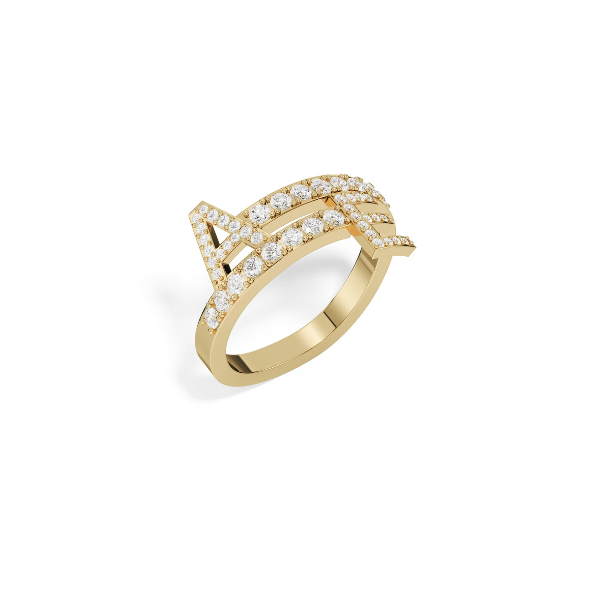 Doppel-Initialen-Diamantring