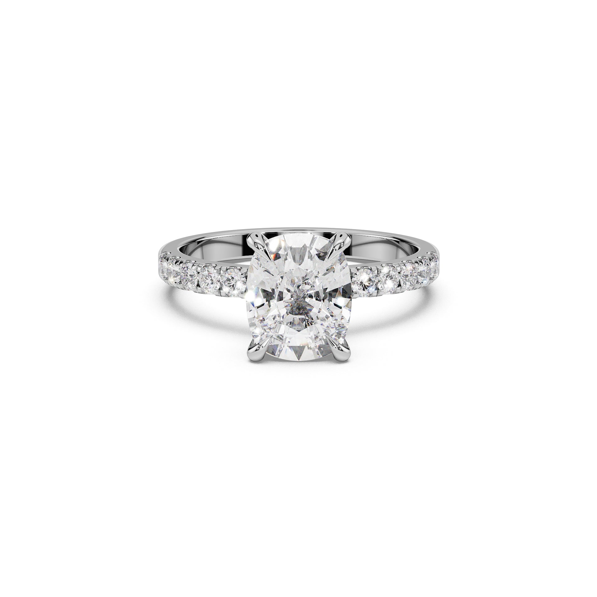 Elongated Cushion Cut Engagement Ring - Classic Collection