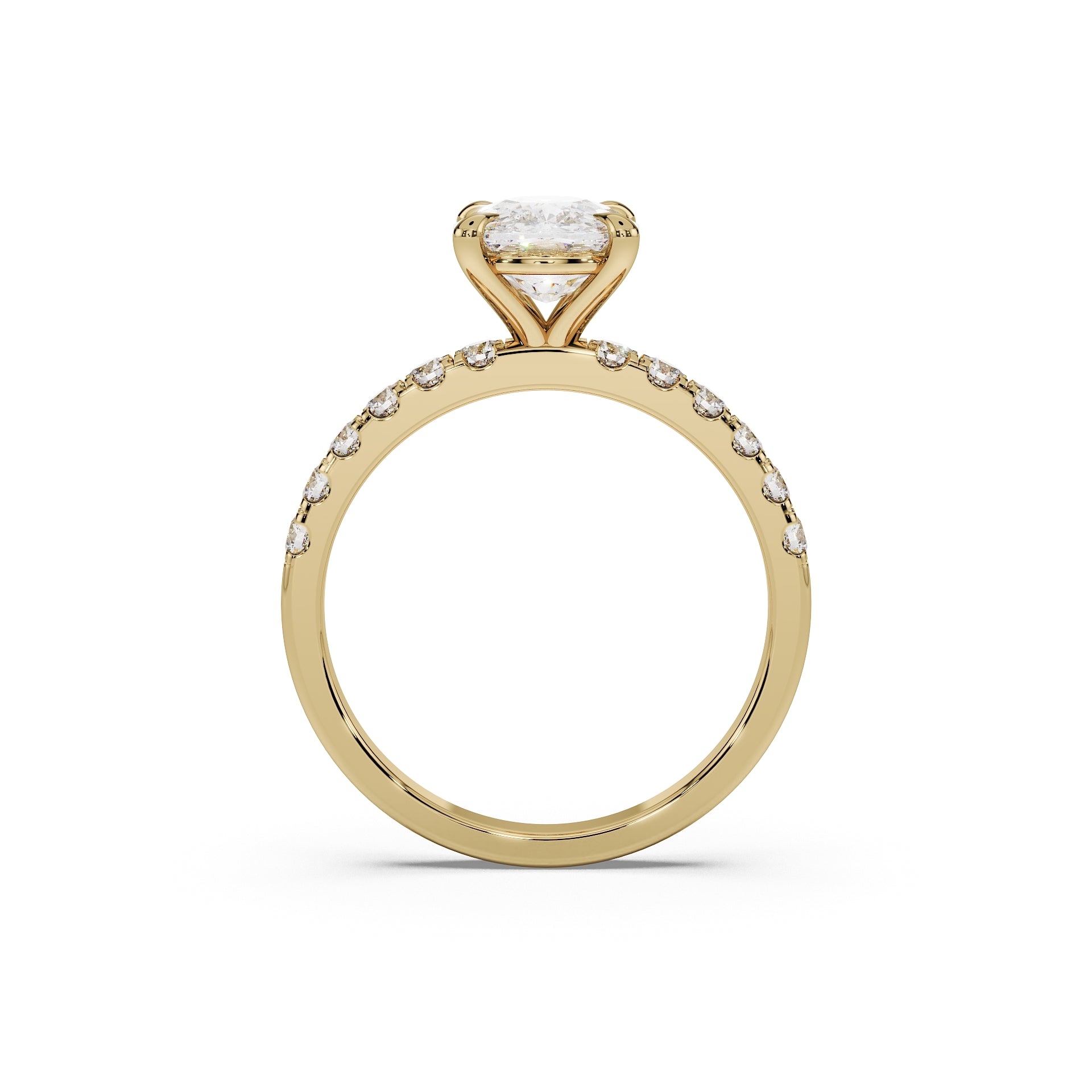 Elongated Cushion Cut Engagement Ring - Classic Collection