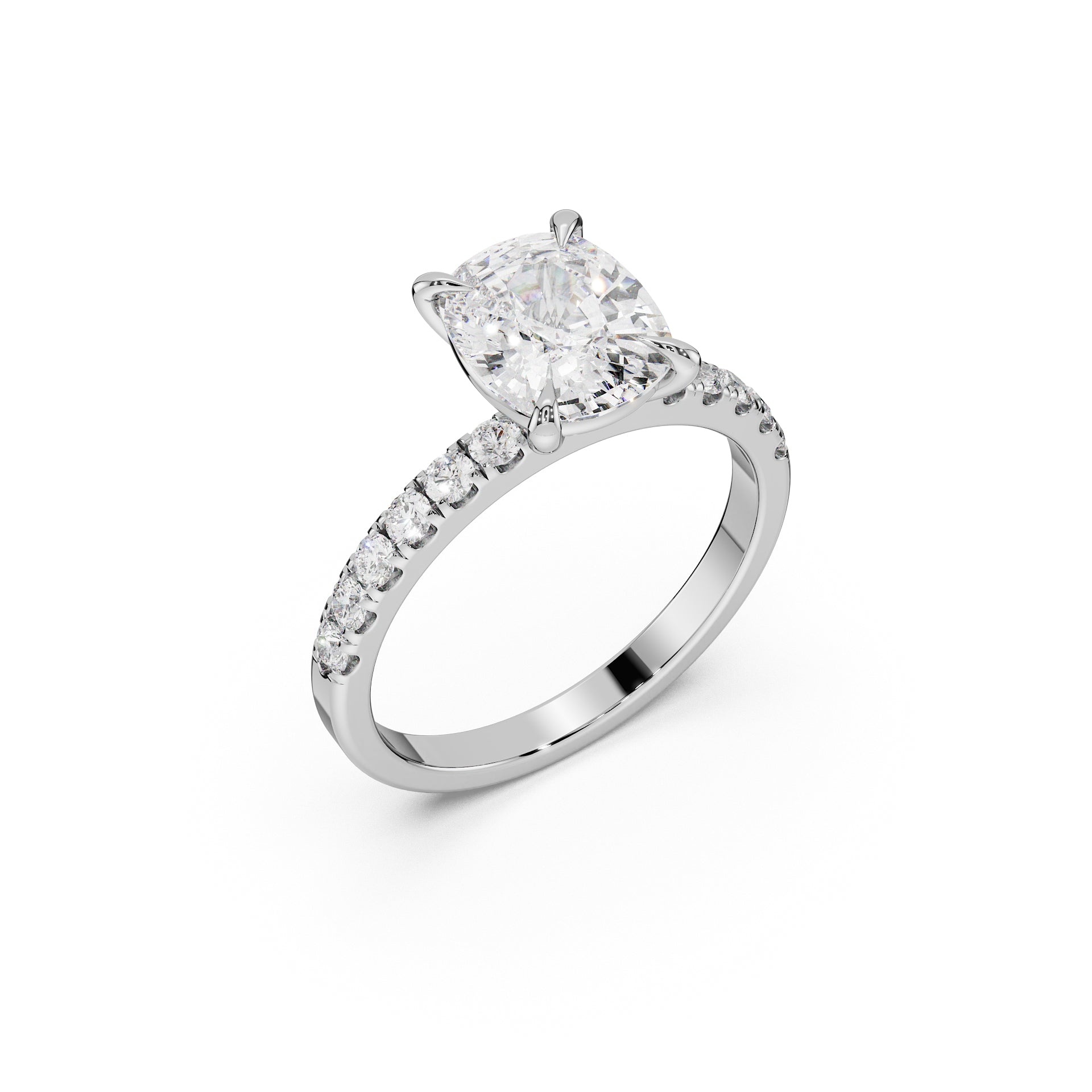 Elongated Cushion Cut Engagement Ring - Classic Collection