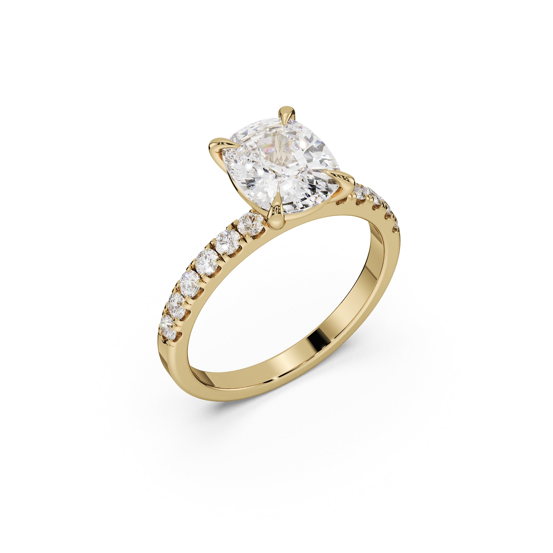 Elongated Cushion Cut Engagement Ring - Classic Collection