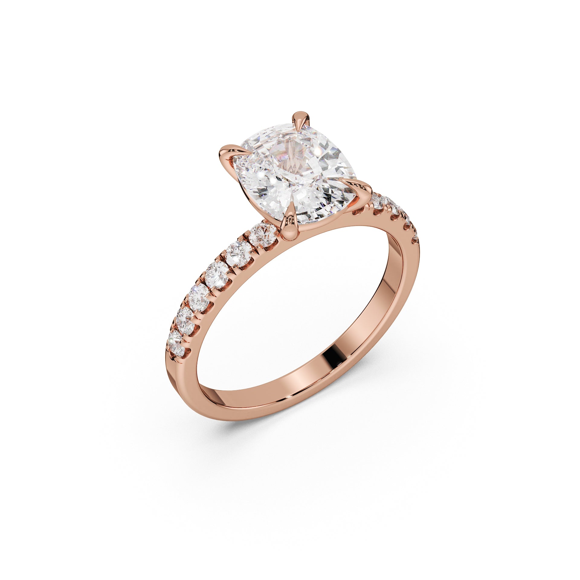 Elongated Cushion Cut Engagement Ring - Classic Collection