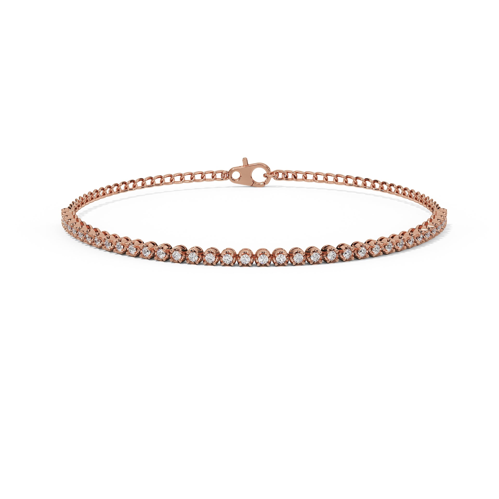 Rose gold color_Half-set with lab diamonds