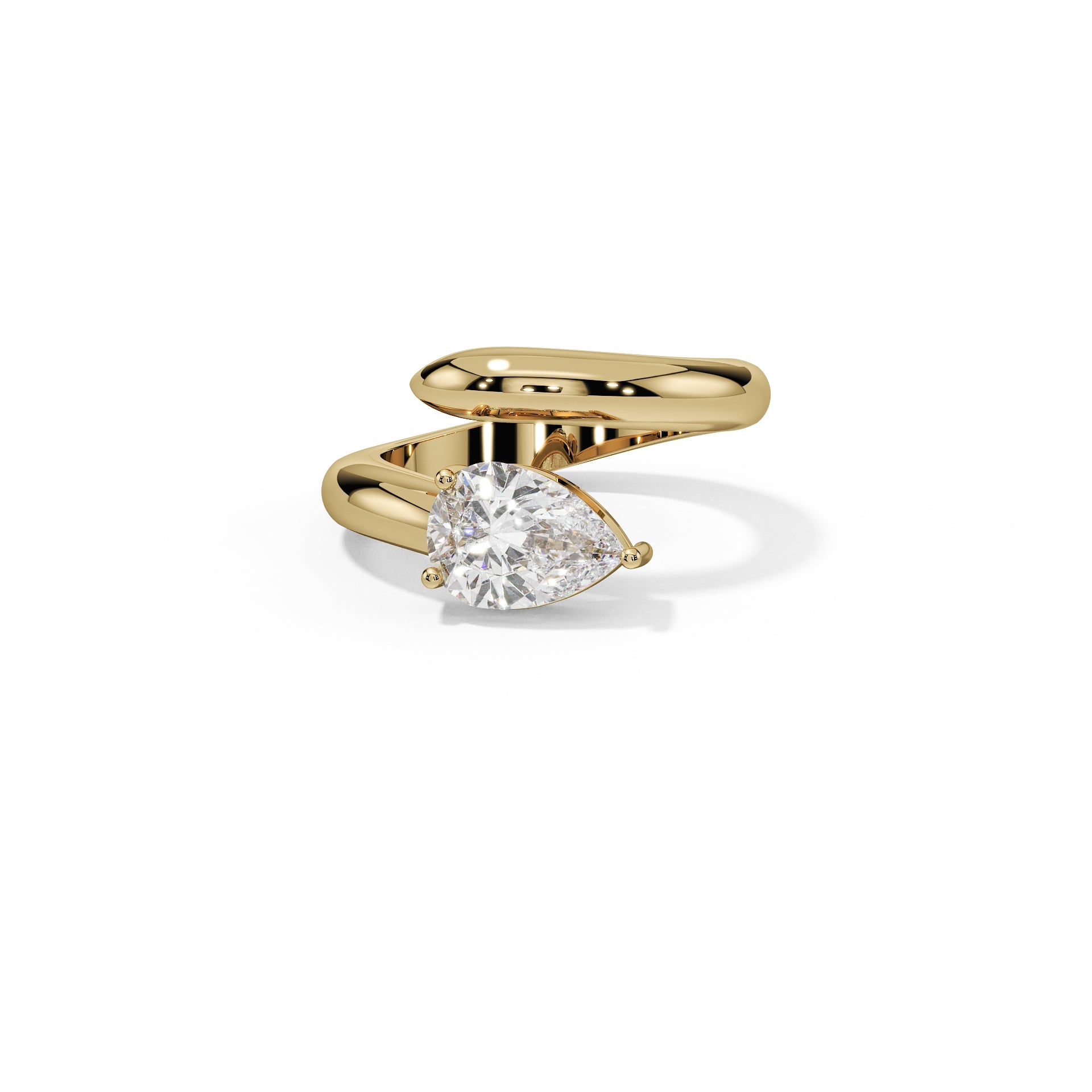 Pear-Cut Diamond Bypass Ring