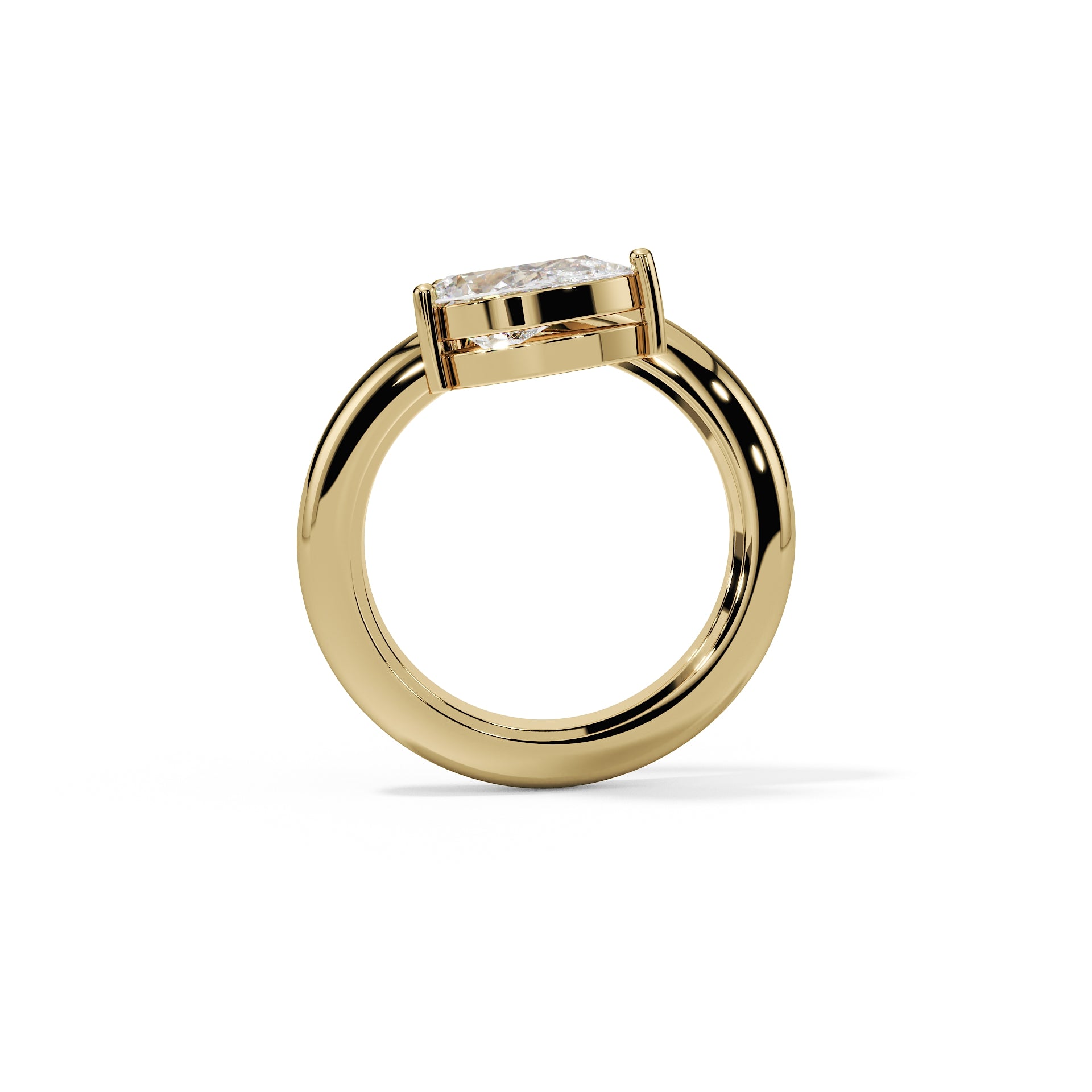Bague bypass en diamant taille poire