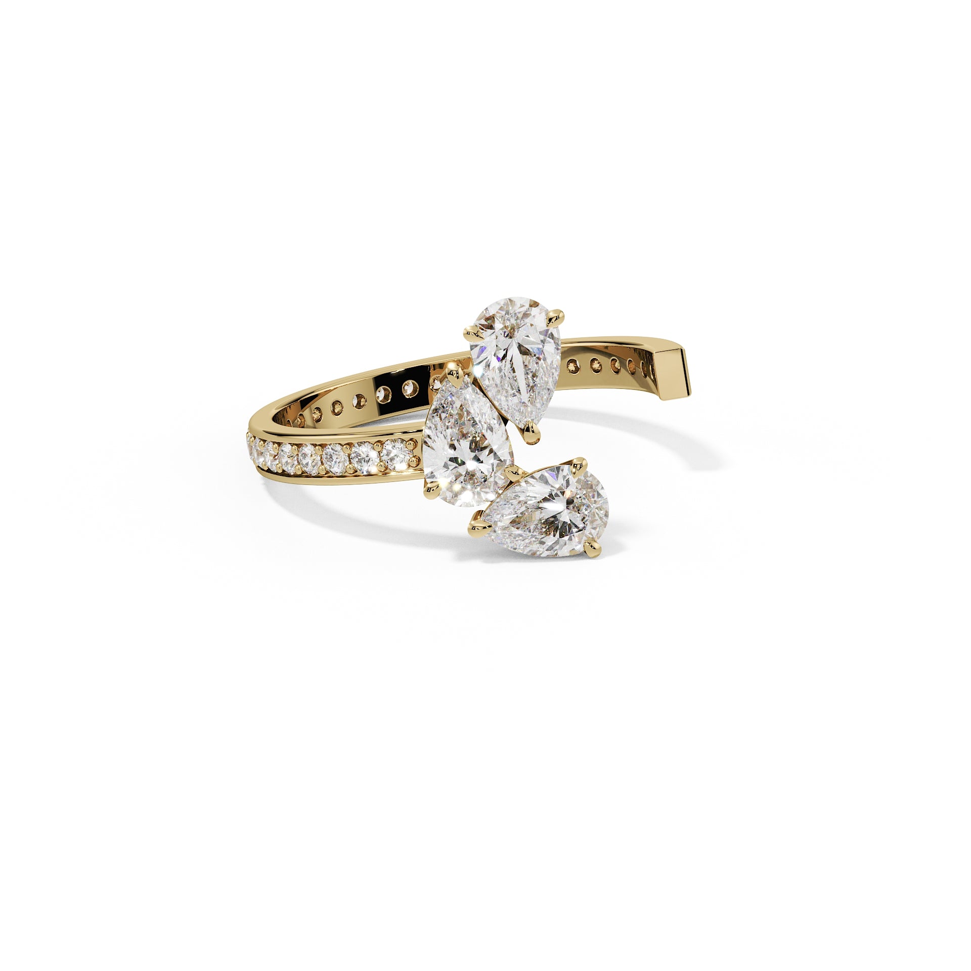 Triple Pear Diamond Ring