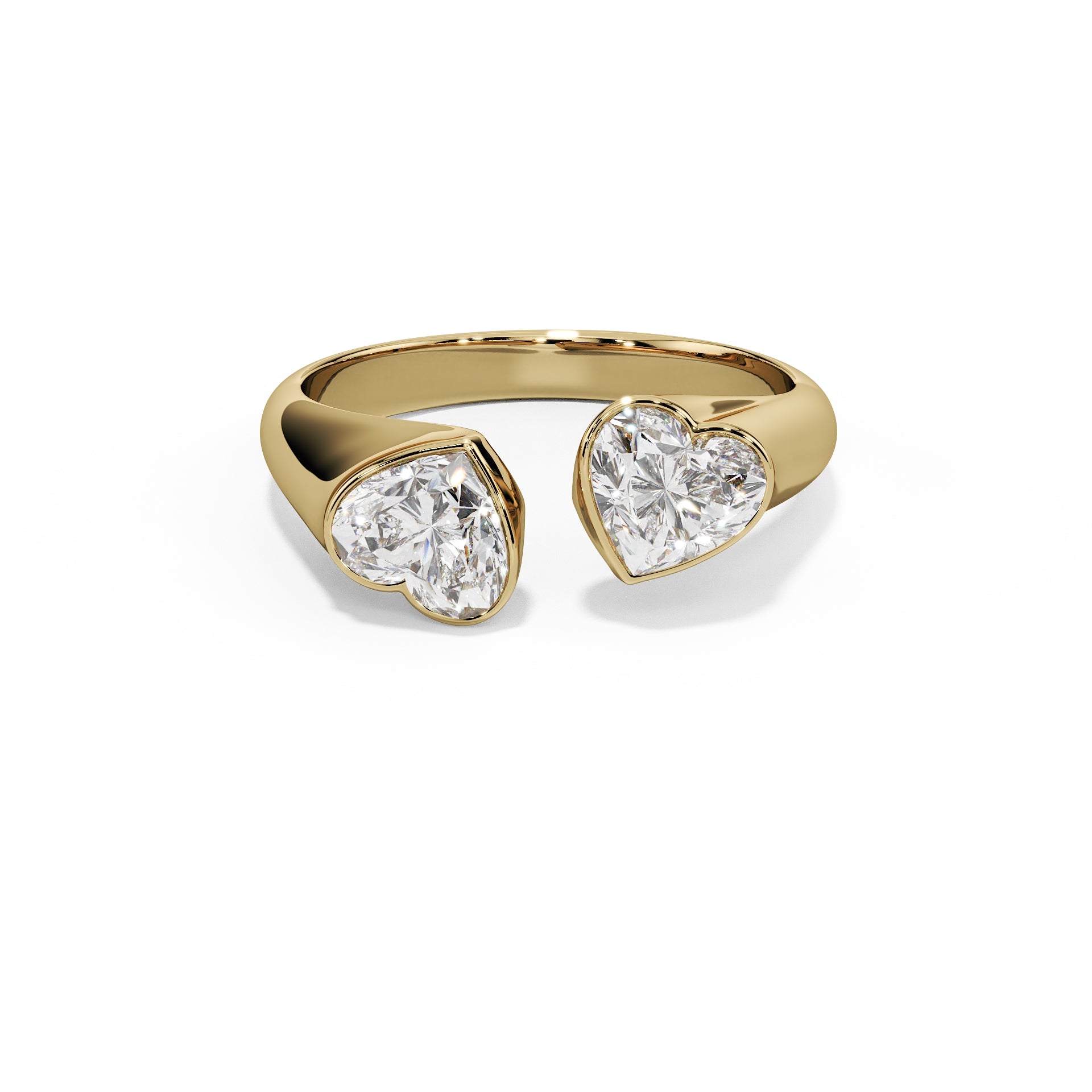 Double Heart Diamond Ring