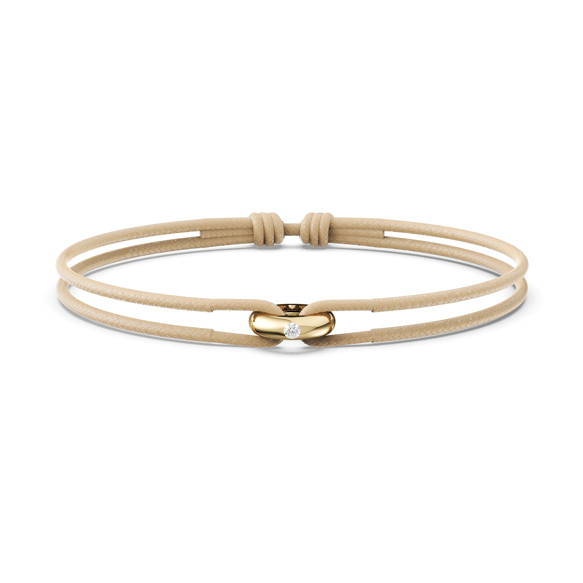 Solitaire Diamond Donut Cord Bracelet