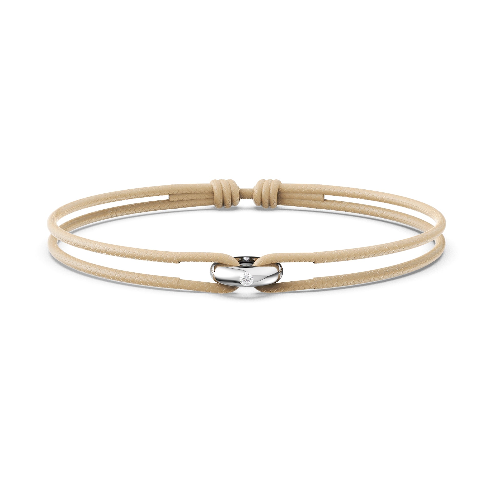 Solitaire Diamond Donut Cord Bracelet