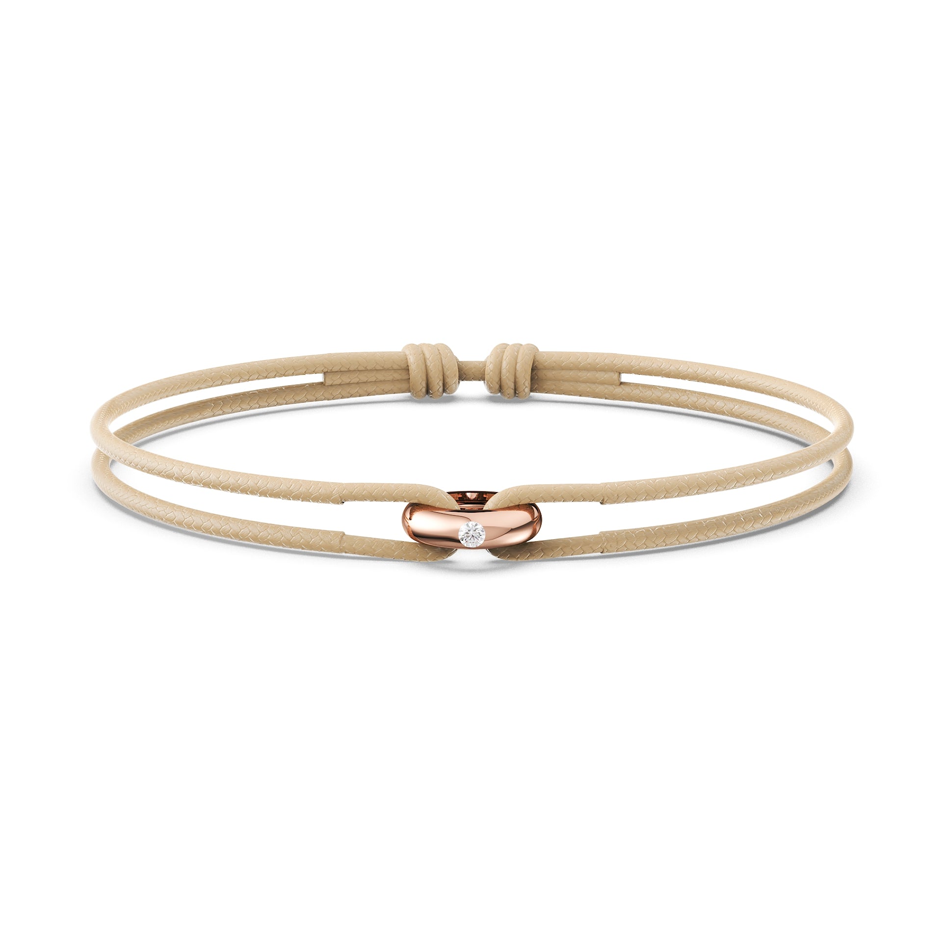 Solitaire Diamond Donut Cord Bracelet