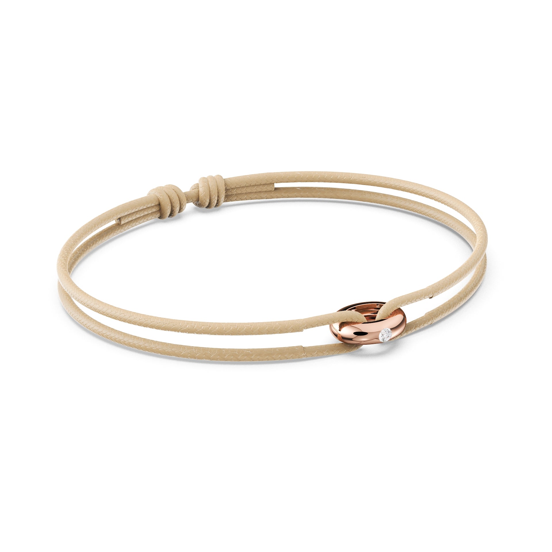 Solitaire Diamond Donut Cord Bracelet