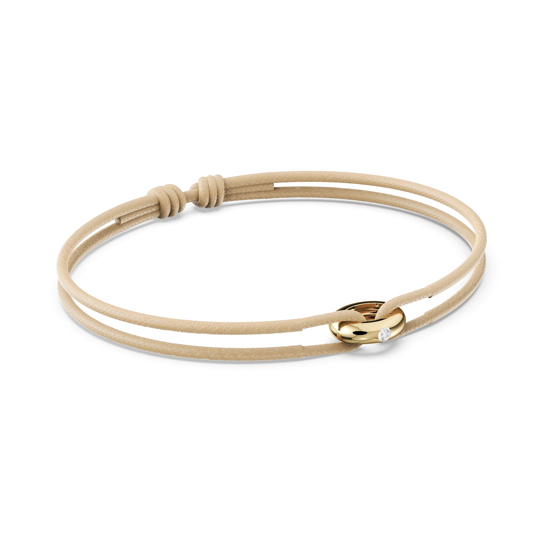 Solitaire Diamond Donut Cord Bracelet