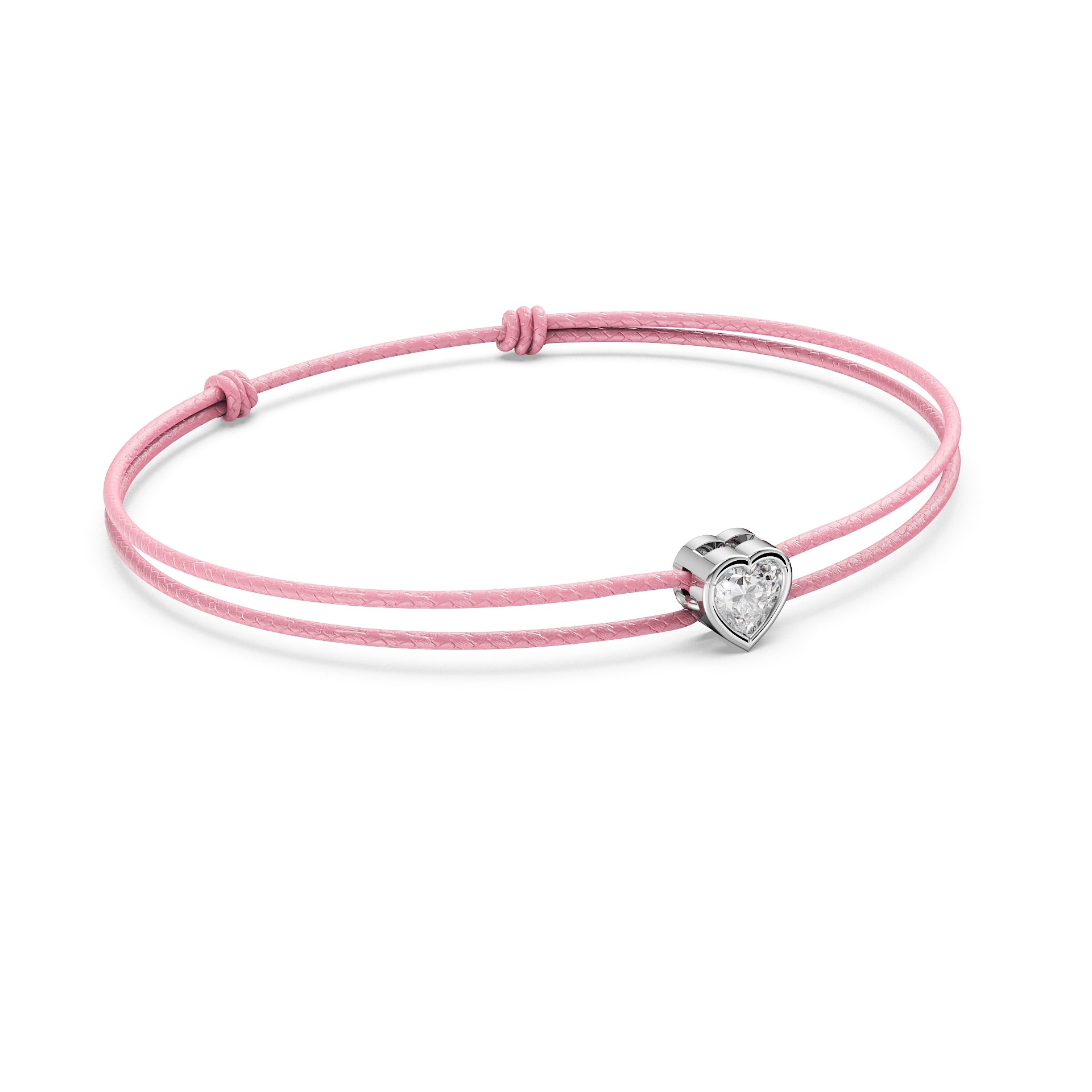 Heart Moissanite Cord Bracelet