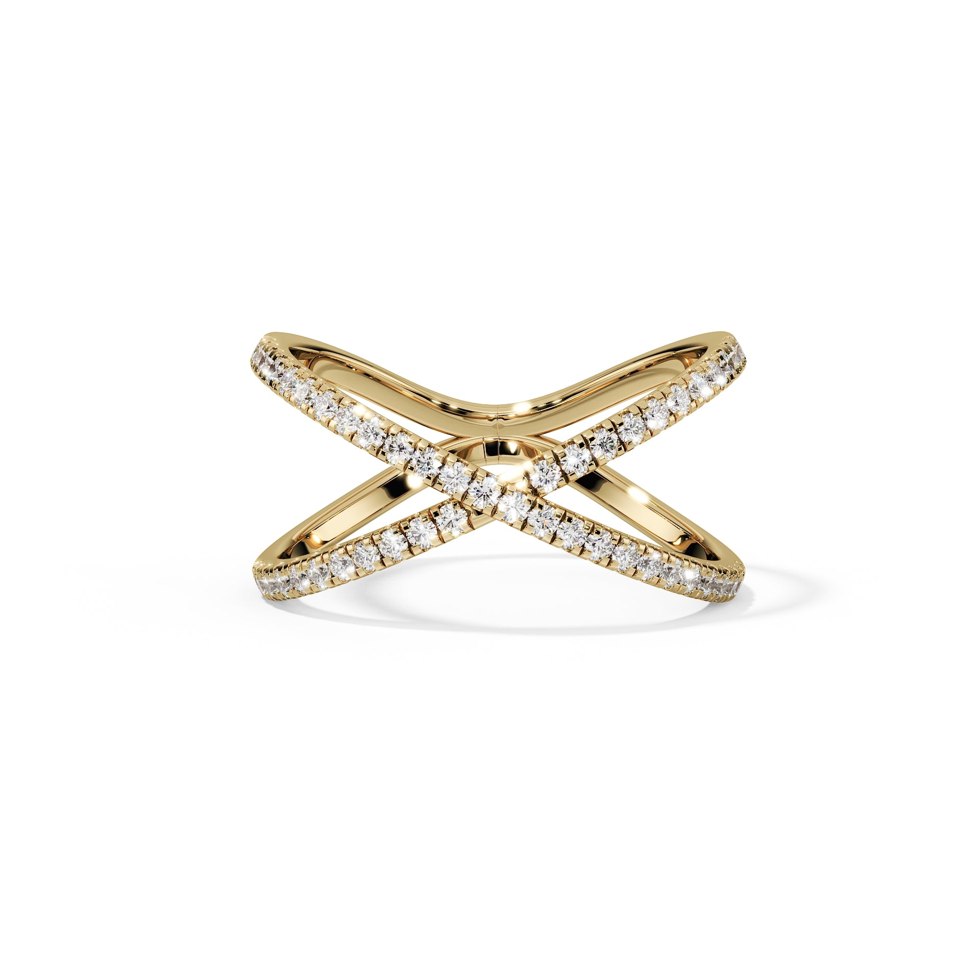 Anello a onda con diamante