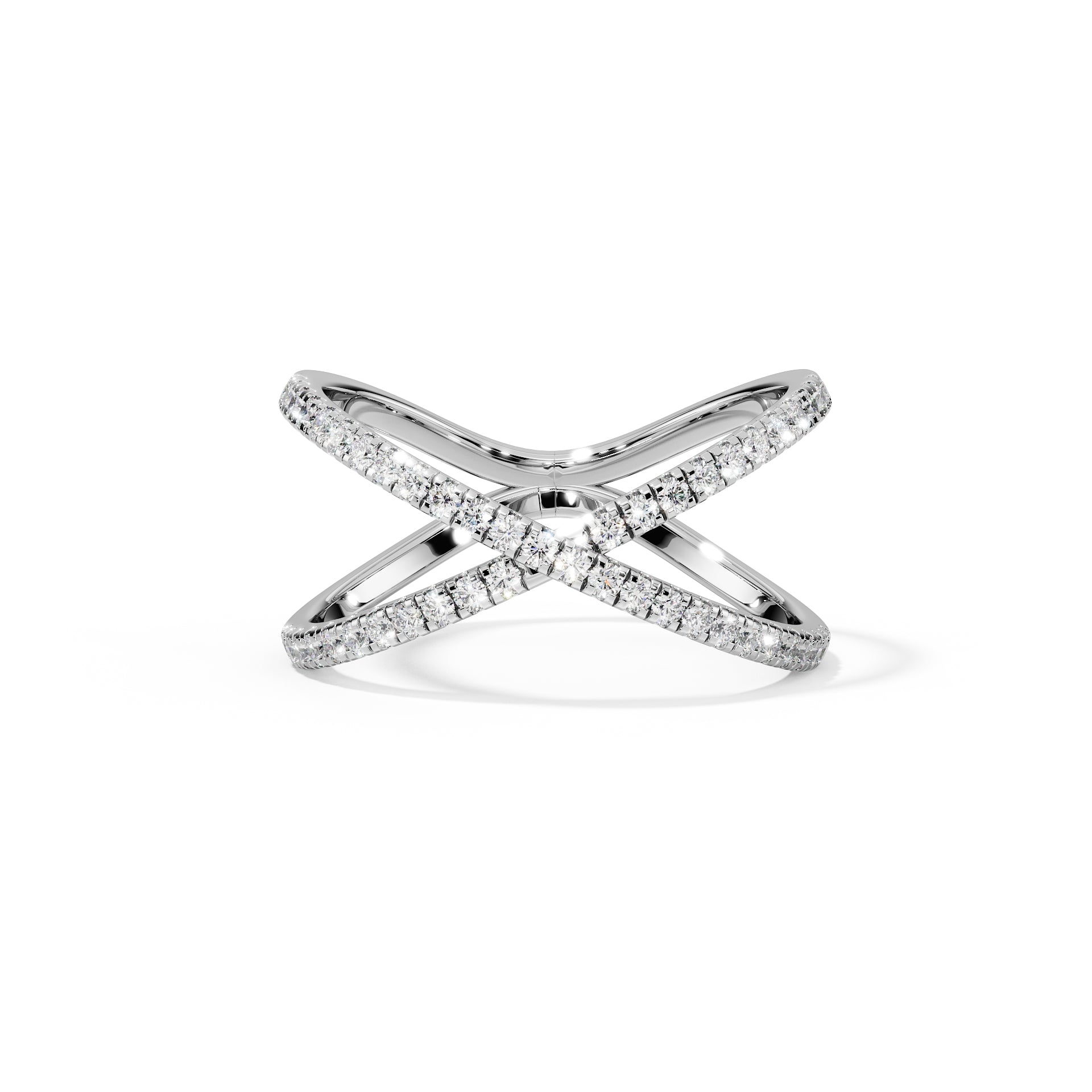 Anello a onda con diamante