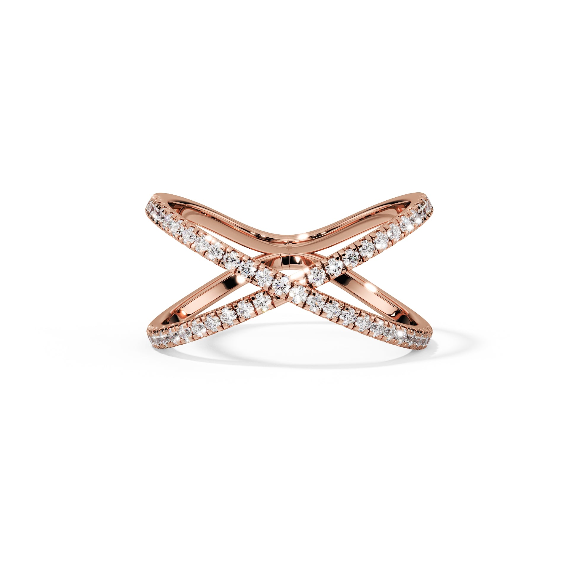 Anello a onda con diamante