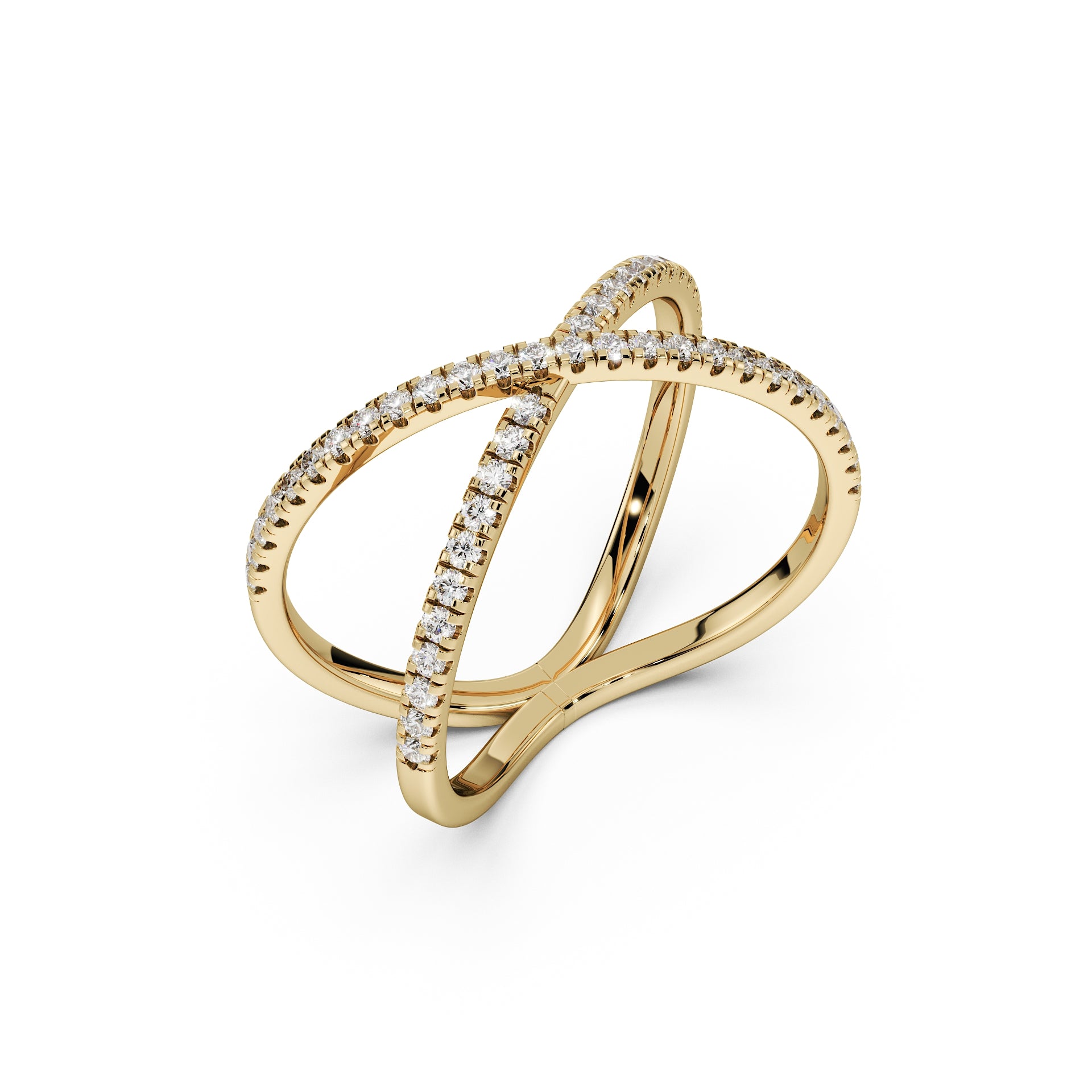 Anello a onda con diamante