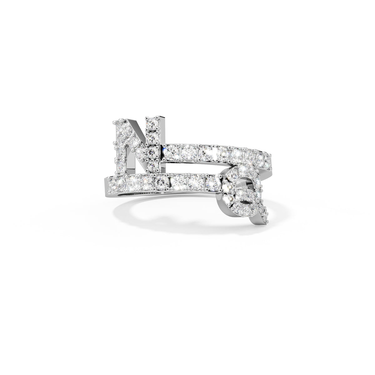 Doppel-Initialen-Diamantring