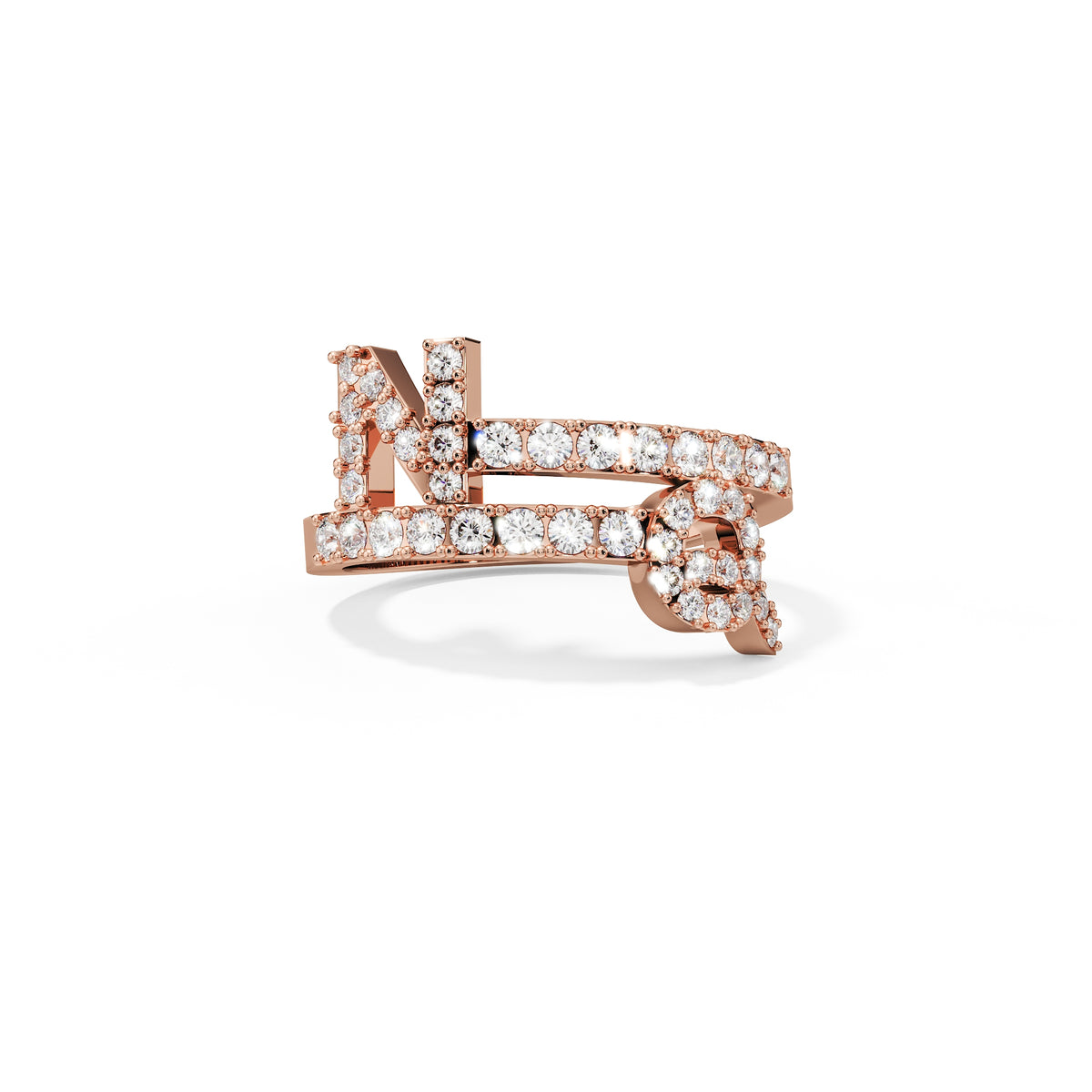 Doppel-Initialen-Diamantring