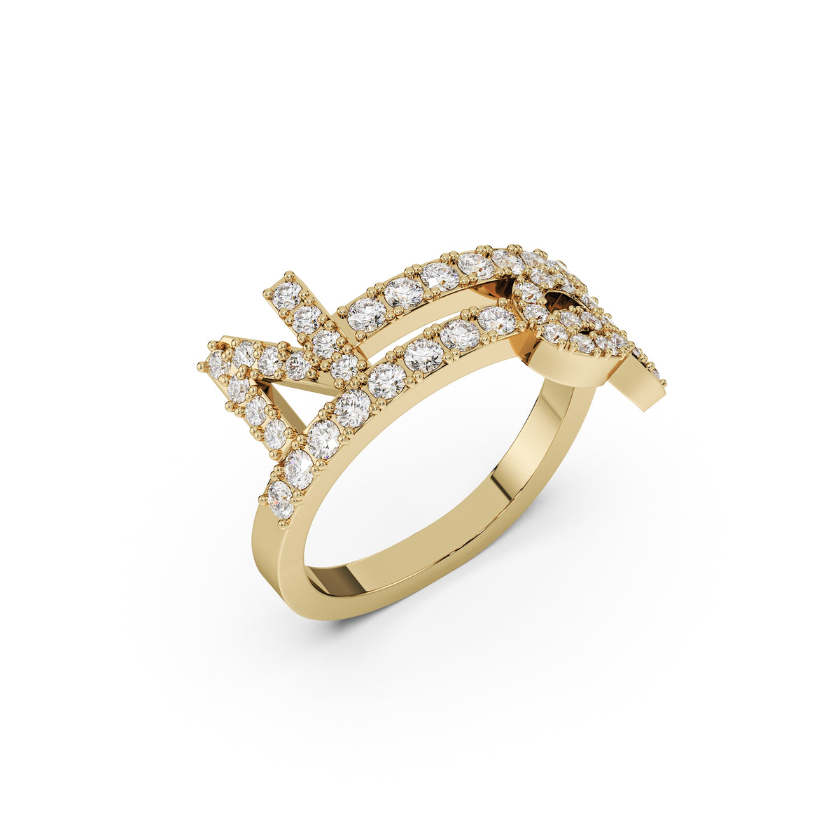 Doppel-Initialen-Diamantring