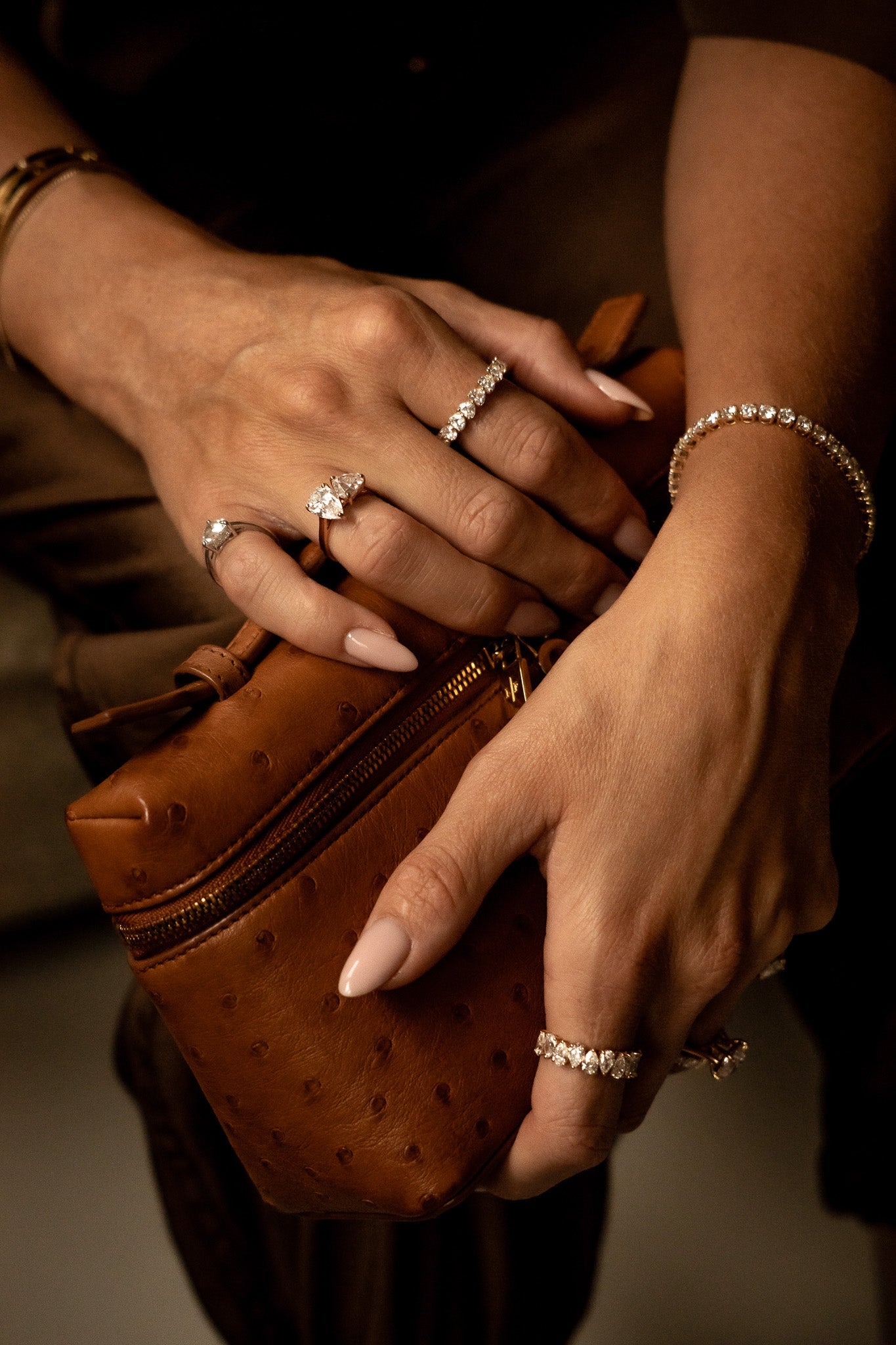 Pear Cascade Diamond Ring