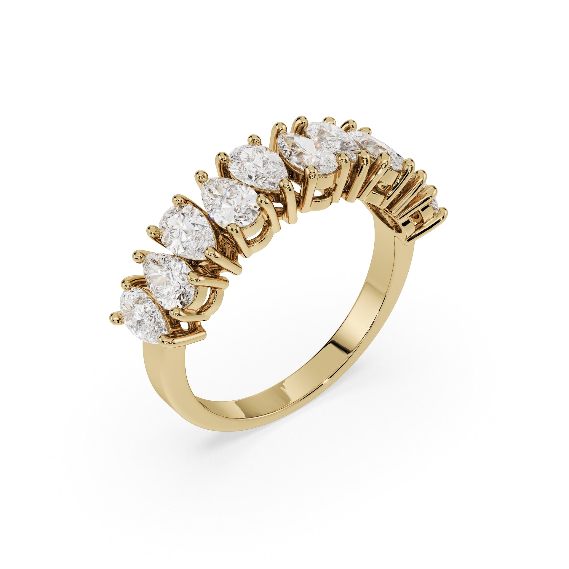 Pear Cascade Diamond Ring