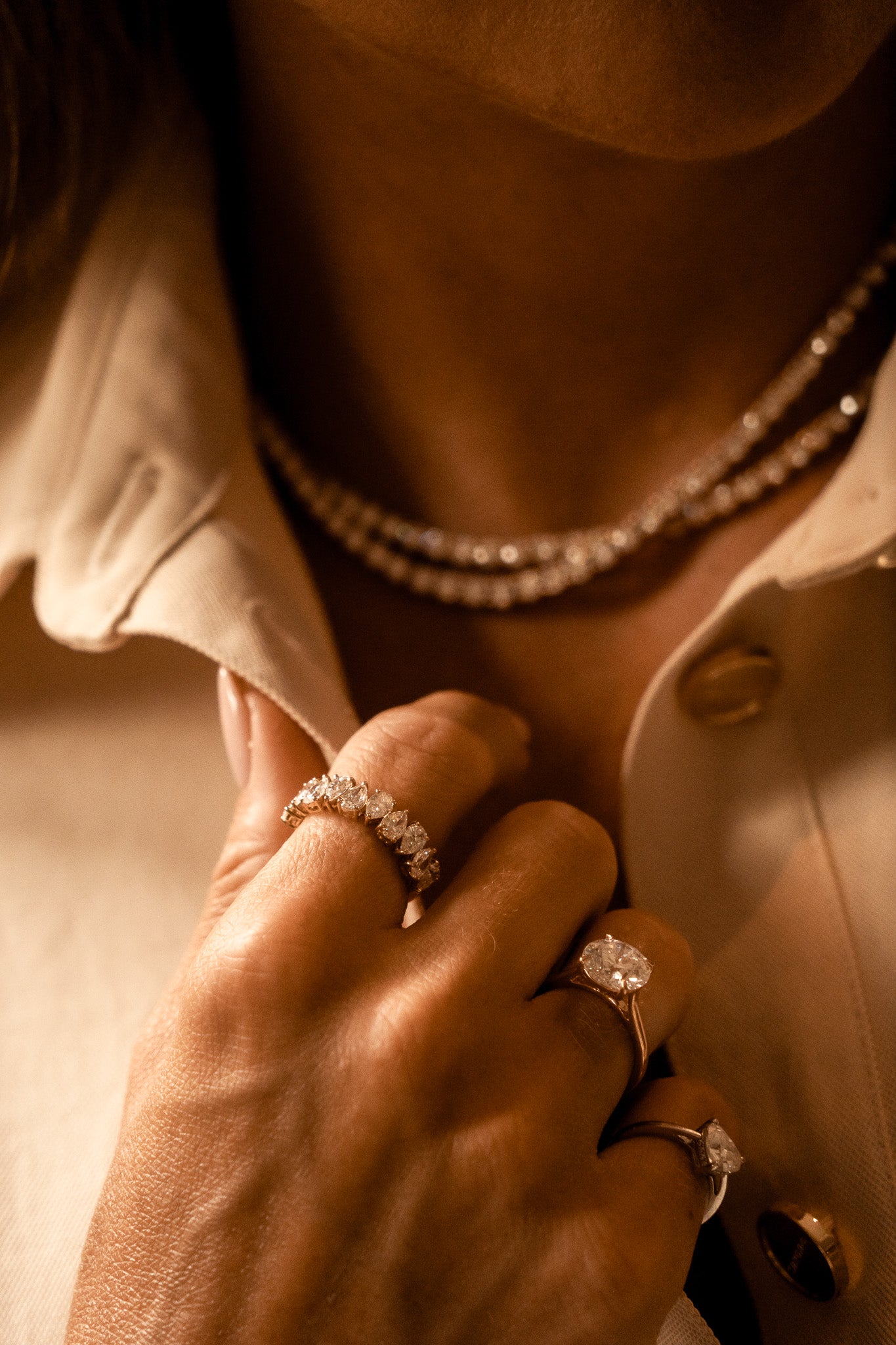 Pear Cascade Diamond Ring