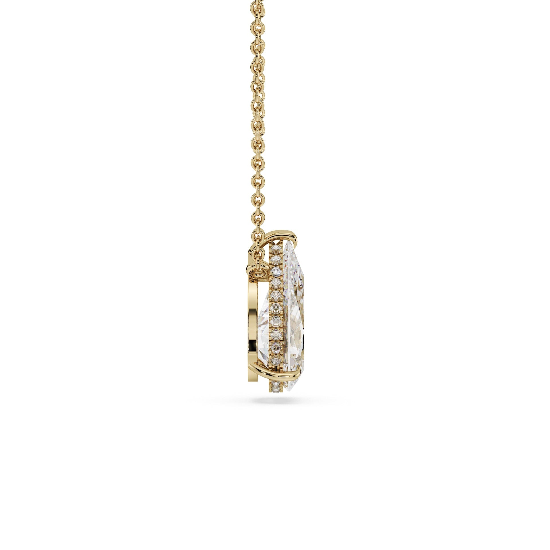 Pear Pendant - pear diamond necklace