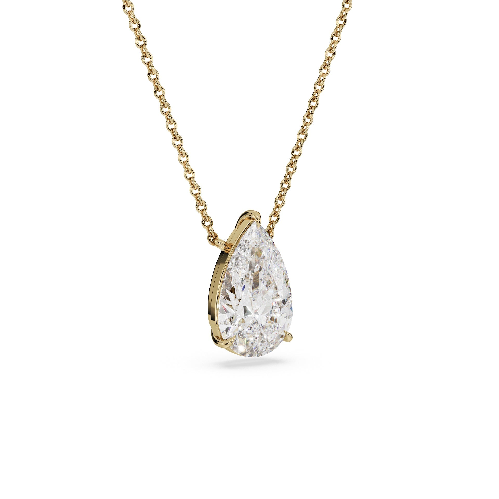 Pear Pendant - pear diamond necklace