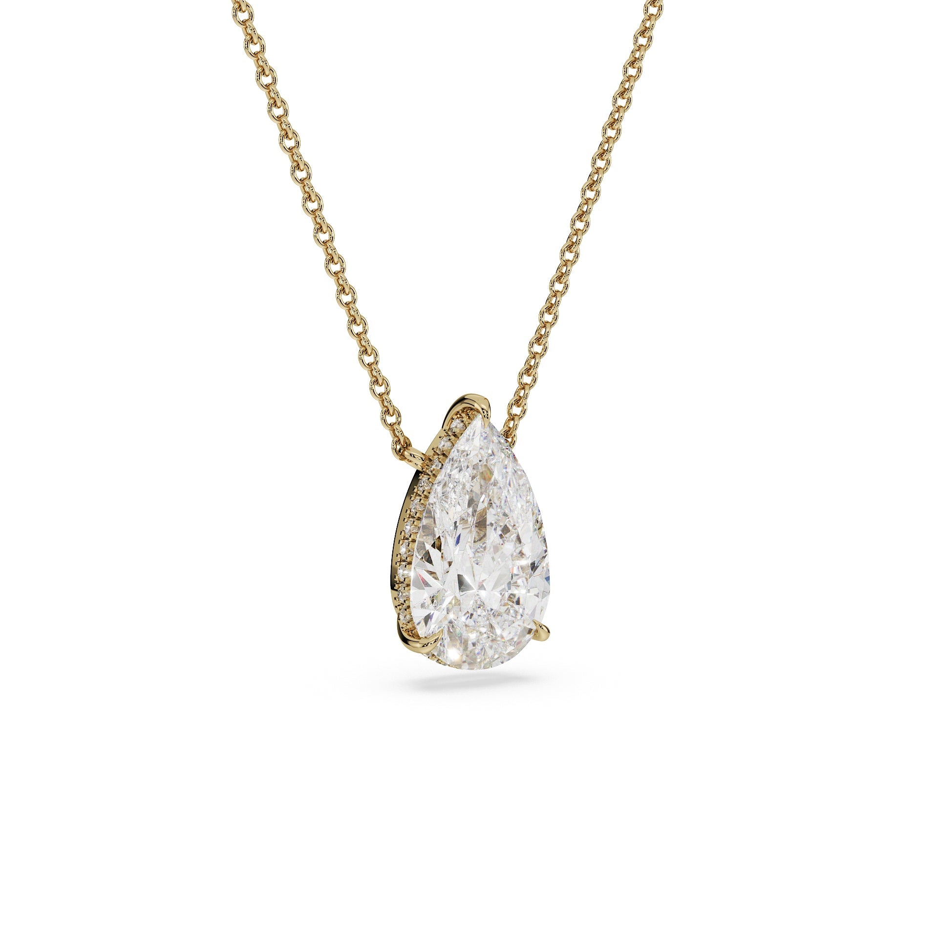 Pear Pendant - pear diamond necklace