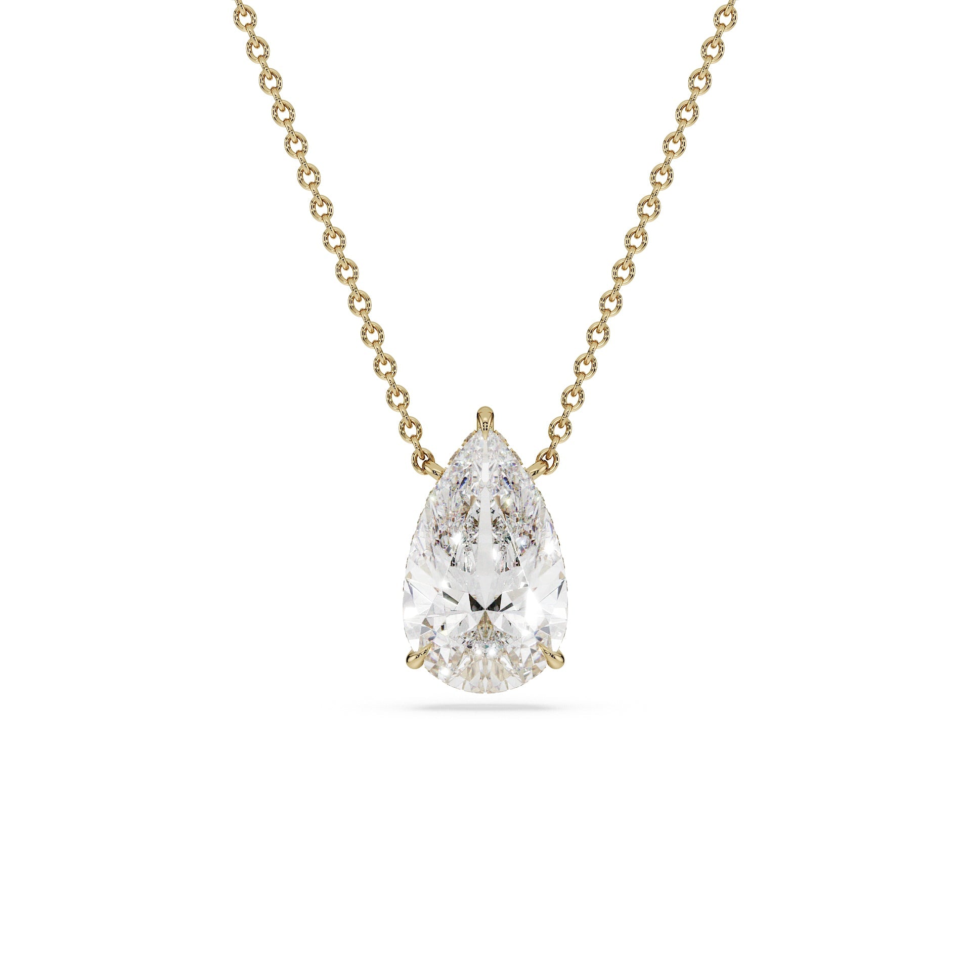 Pear Pendant - pear diamond necklace