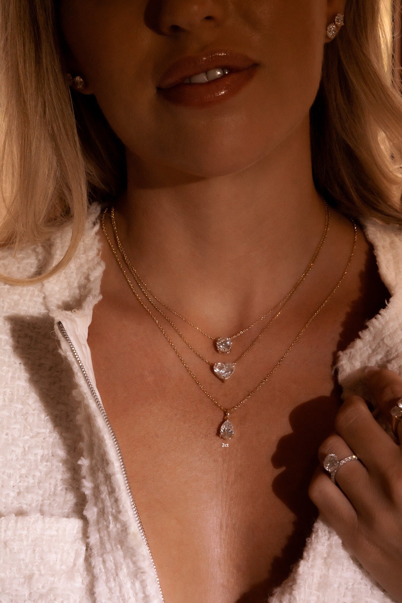 Pear Pendant - pear diamond necklace