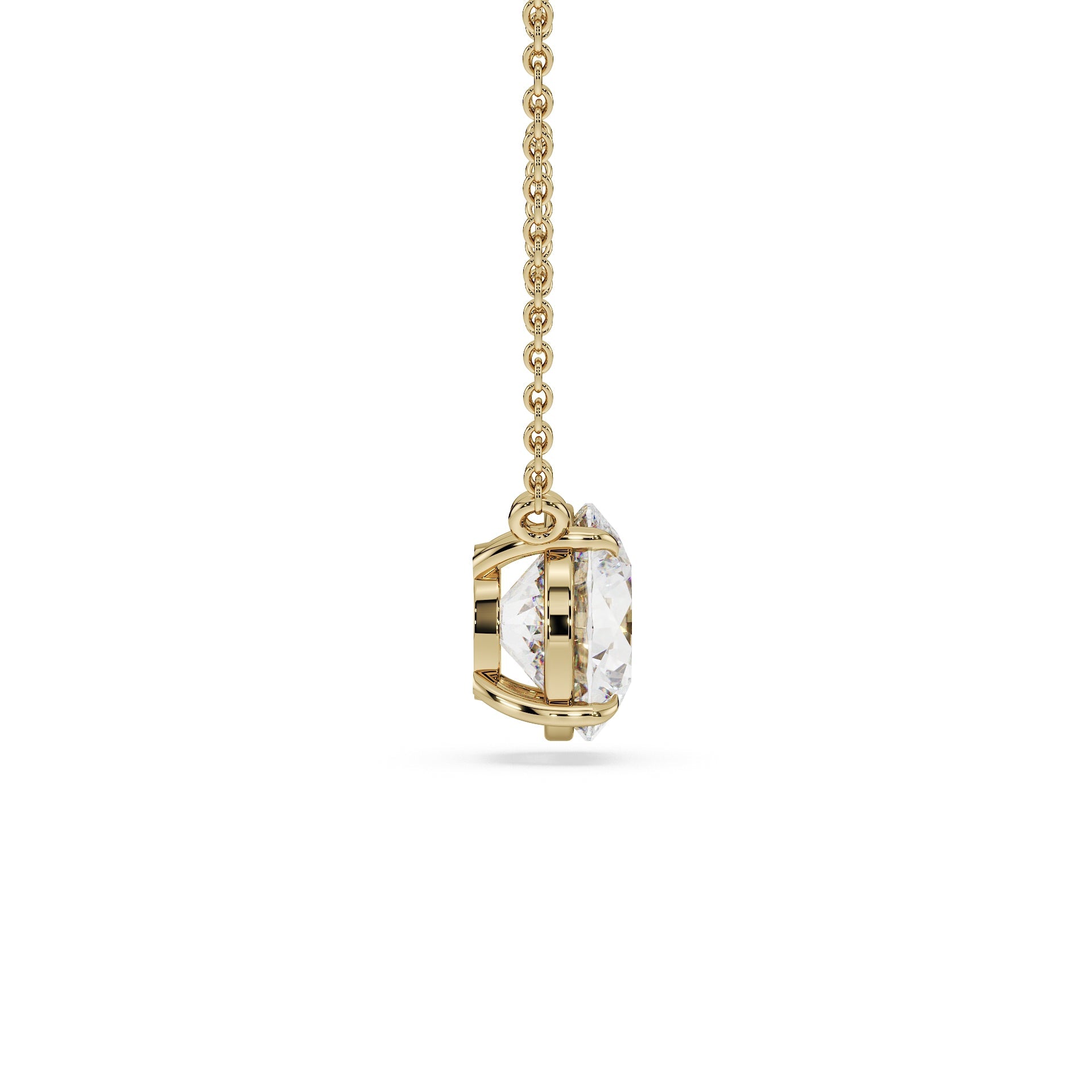 Round Diamond Pendant - round diamond necklace