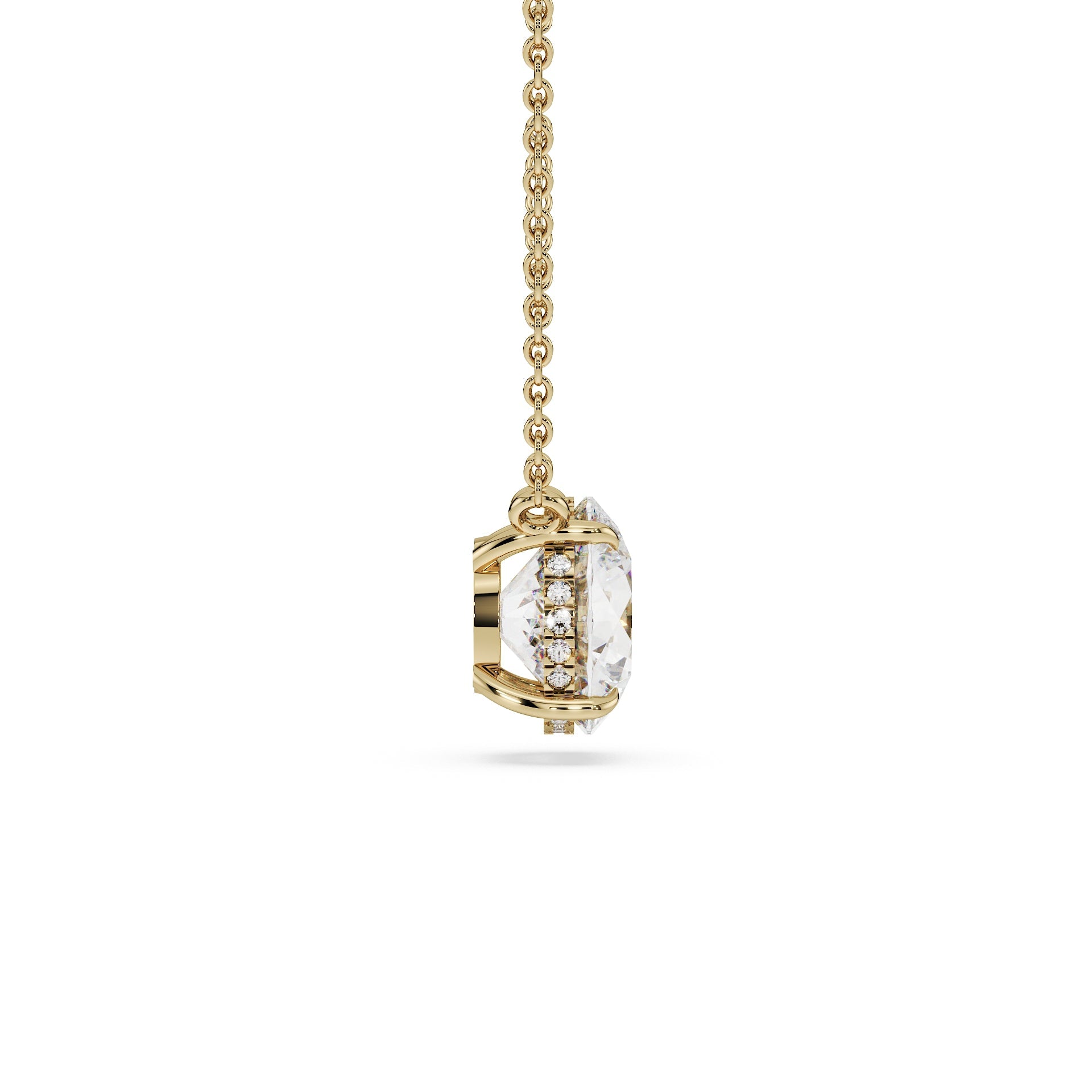 Round Diamond Pendant - round diamond necklace