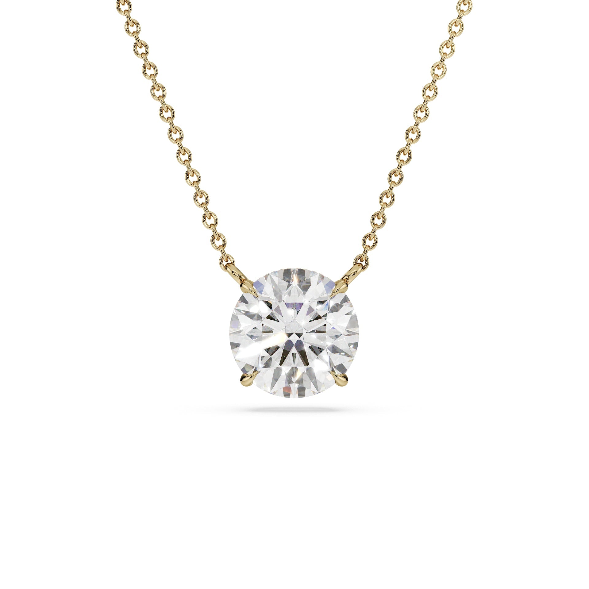 Round Diamond Pendant - round diamond necklace
