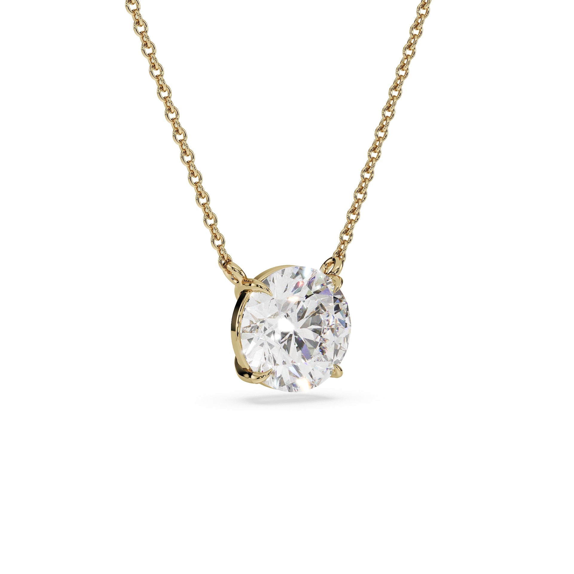 Round Diamond Pendant - round diamond necklace