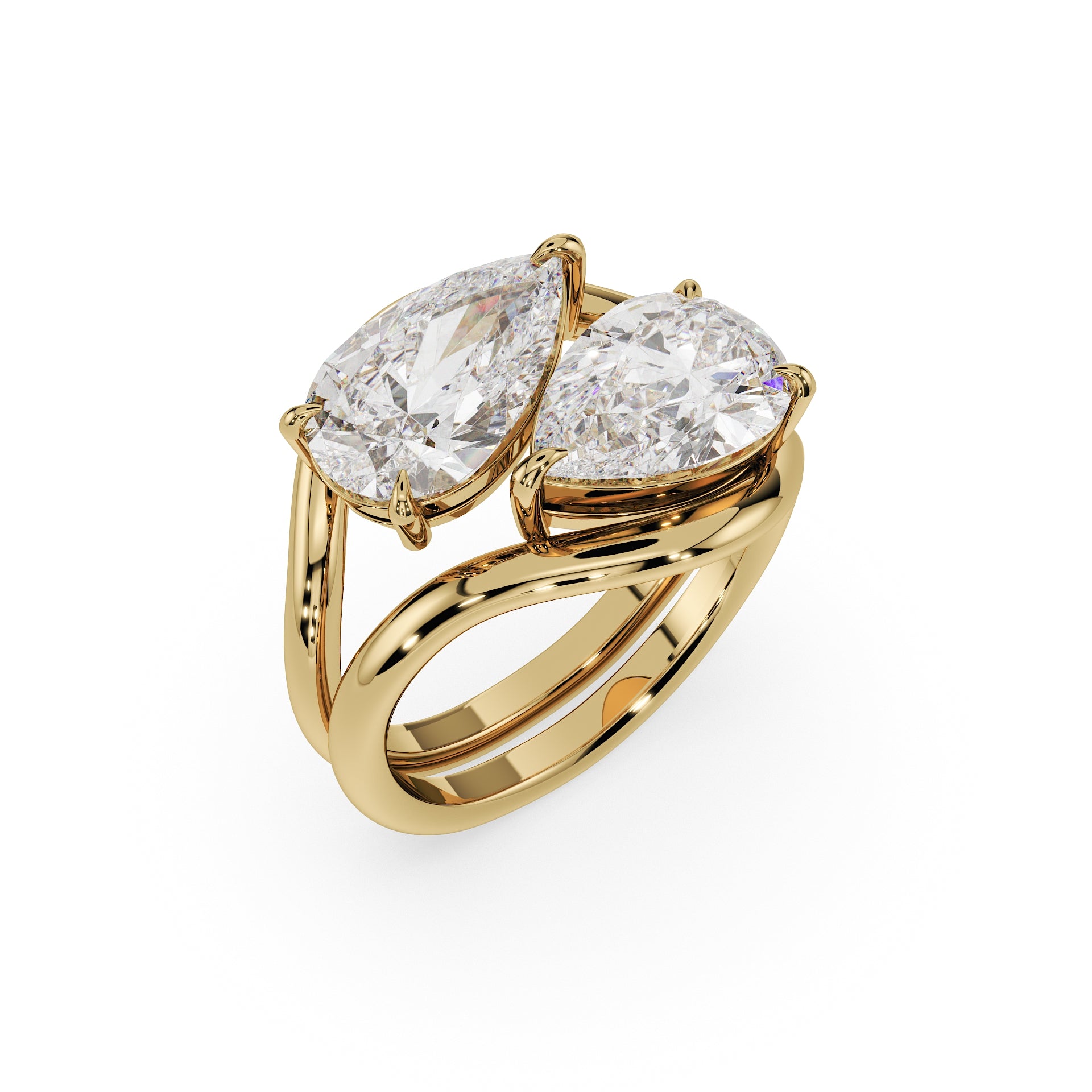 Sideways Pear Ring - Friendship Ring Set