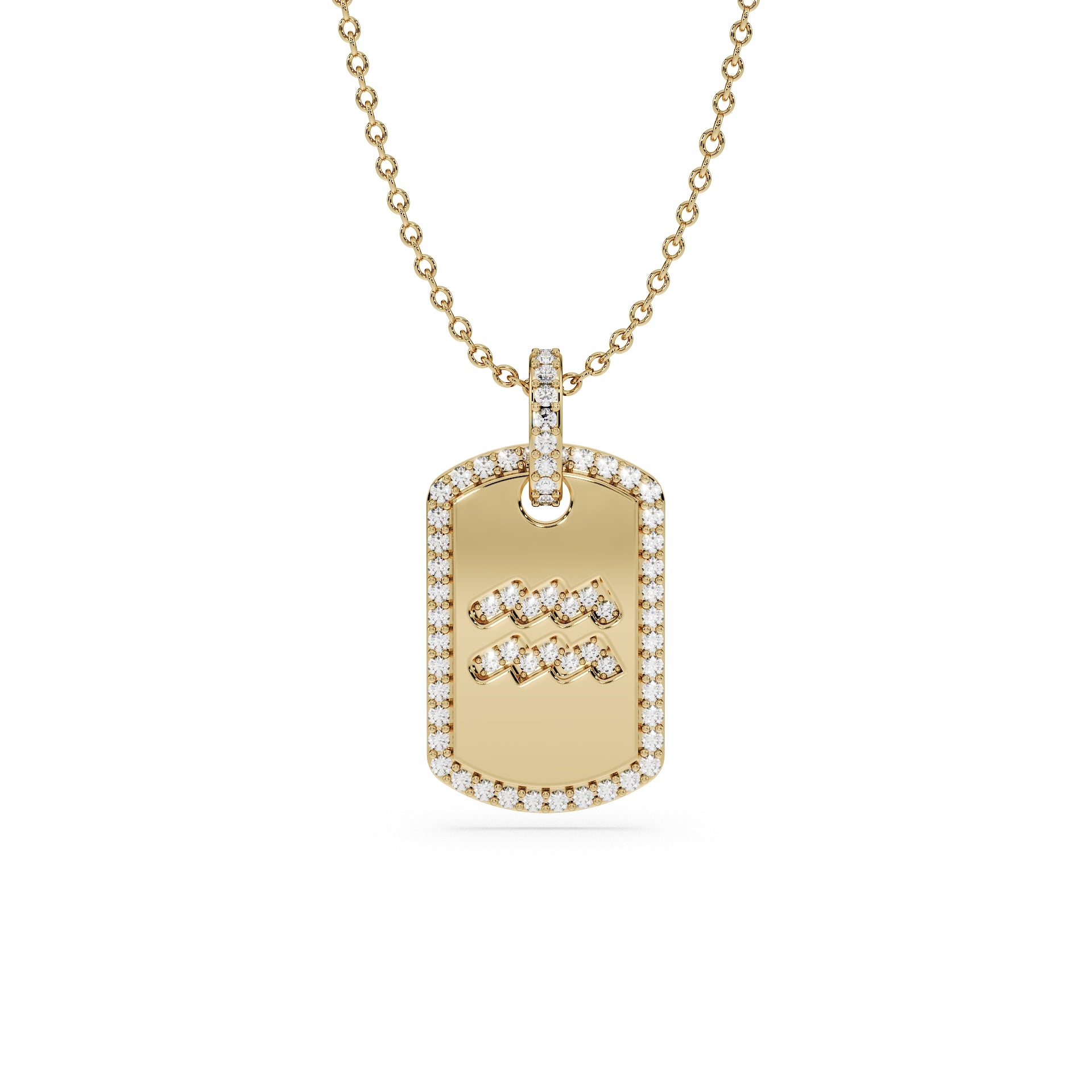 14K Yellow gold_Zodiac sign: Aquarius (January 20th - February 18th)