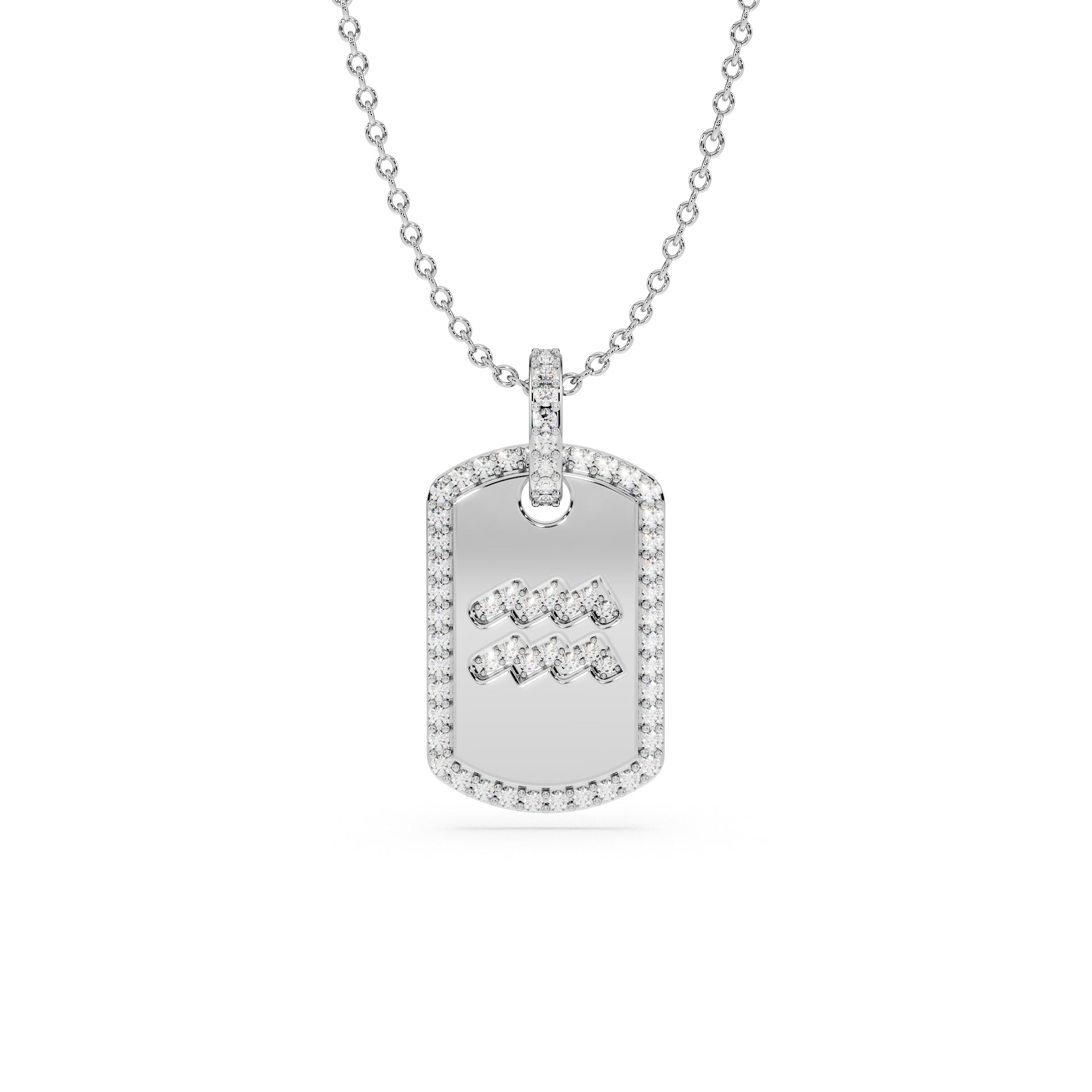 14K White gold_Zodiac sign: Aquarius (January 20th - February 18th)