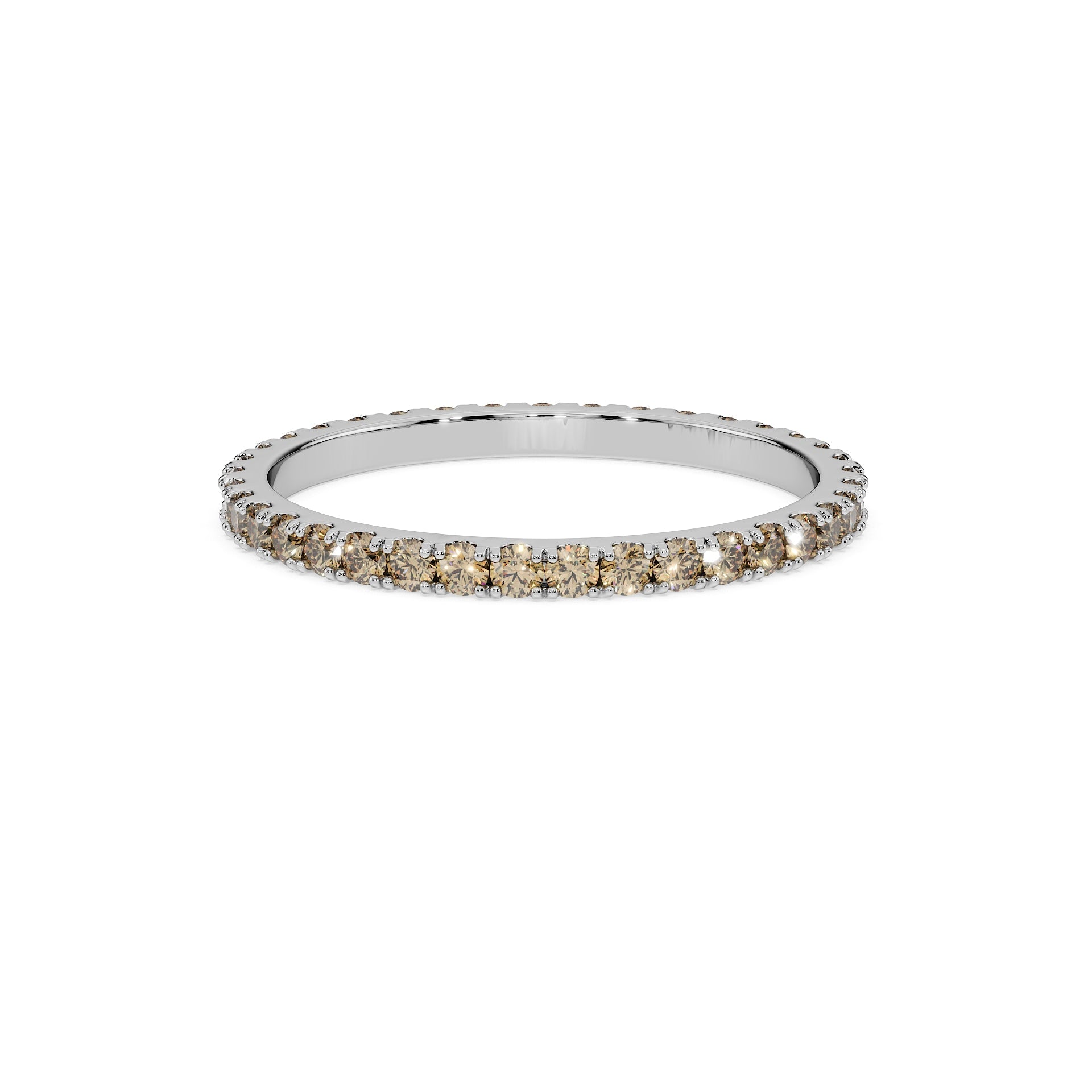 14K White gold_Brown Diamond