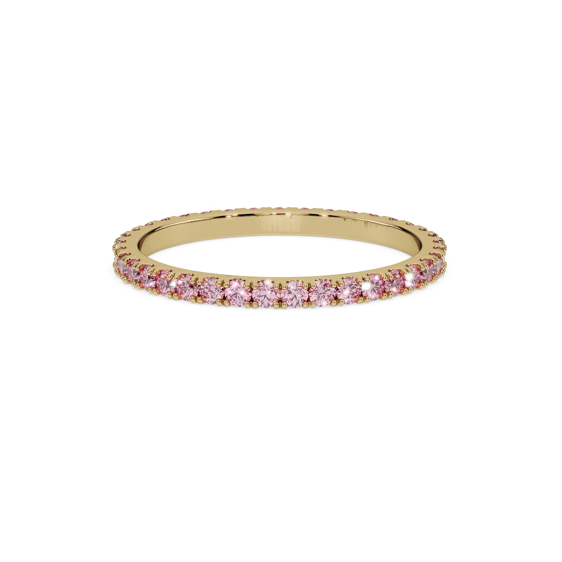 14K Yellow gold_Vivid Pink Diamond