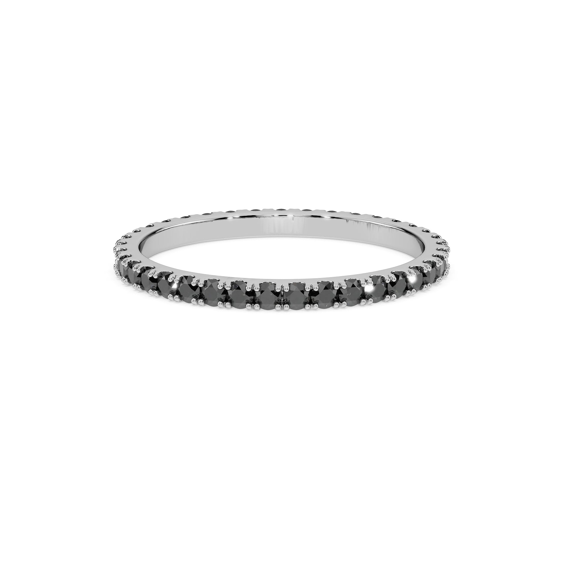 14K White gold_Black Diamond